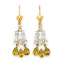14K Yellow Gold CZ Chandelier Earrings