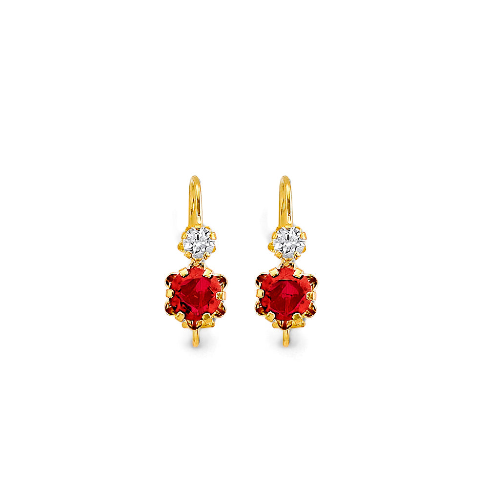 14K Yellow Gold CZ Wire Hook Earrings