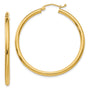 14K Polished 2.5mm Tube Hoop Earrings