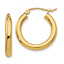 14k Polished 3mm Tube Hoop Earrings