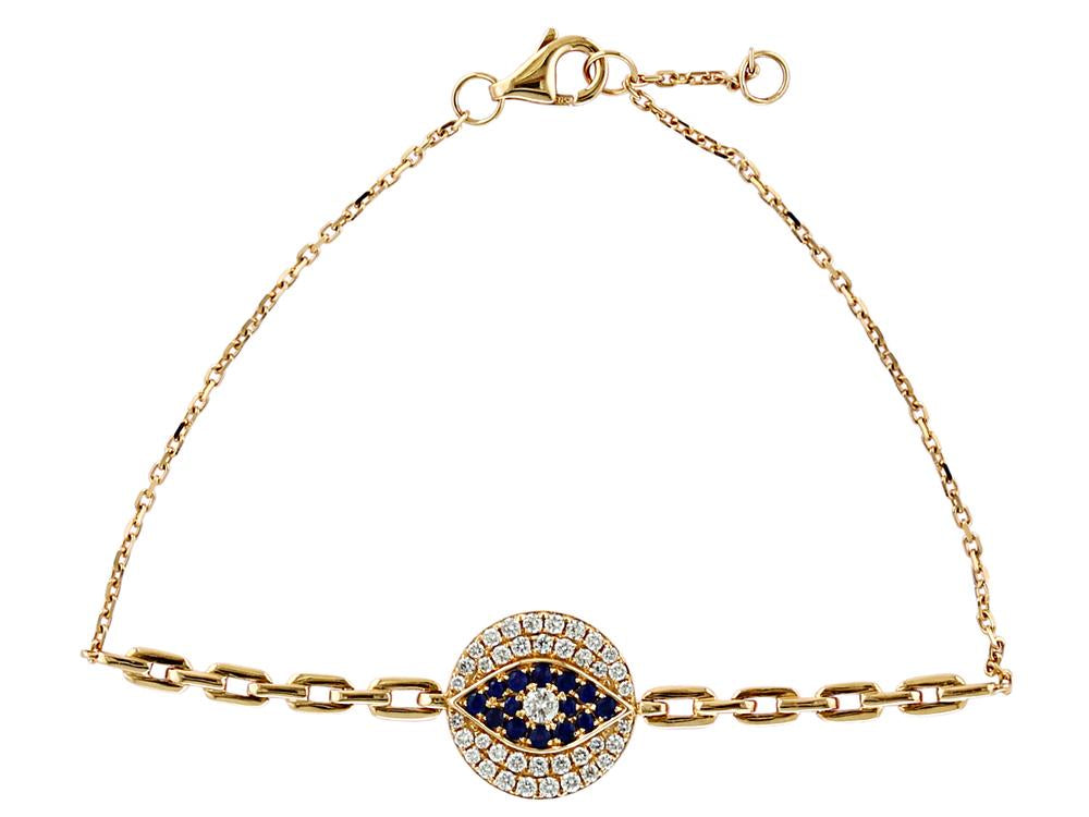 EFFY 14K YELLOW GOLD DIAMOND,NATURAL SAPPHIRE BRACELET