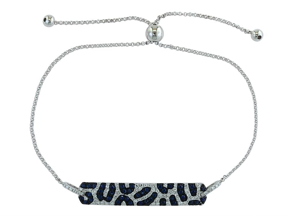 EFFY 14K WHITE GOLD DIAMOND,NATURAL SAPPHIRE BRACELET