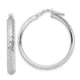 14K White Gold Diamond Cut Hoop Earrings