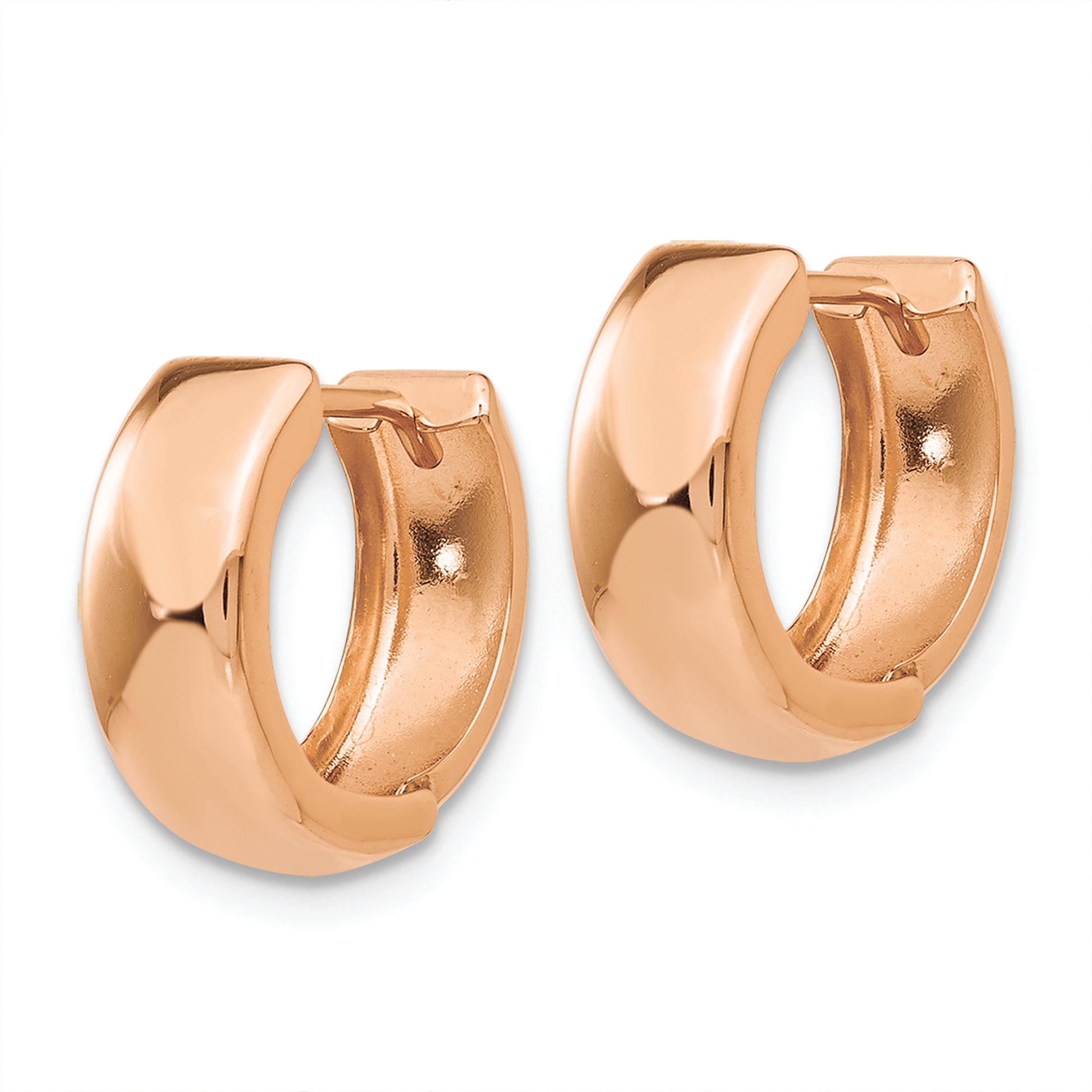 14K Rose Gold Hinged Hoop Earrings