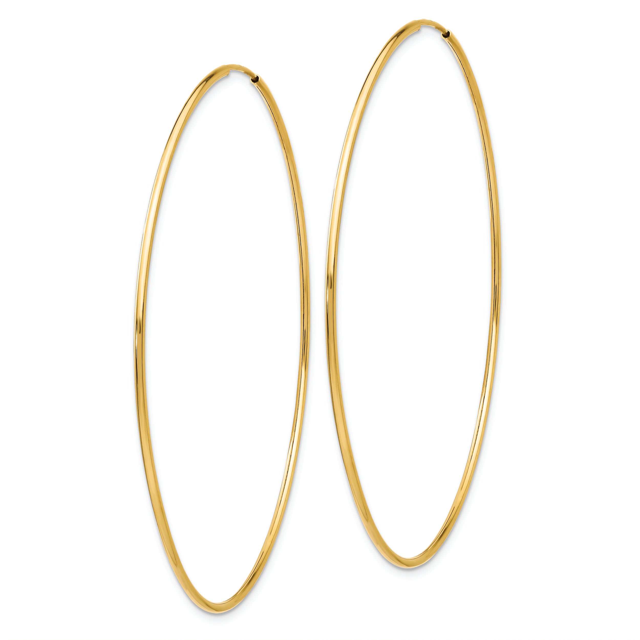 14k 1.20mm Polished Endless Tube Hoop Earrings
