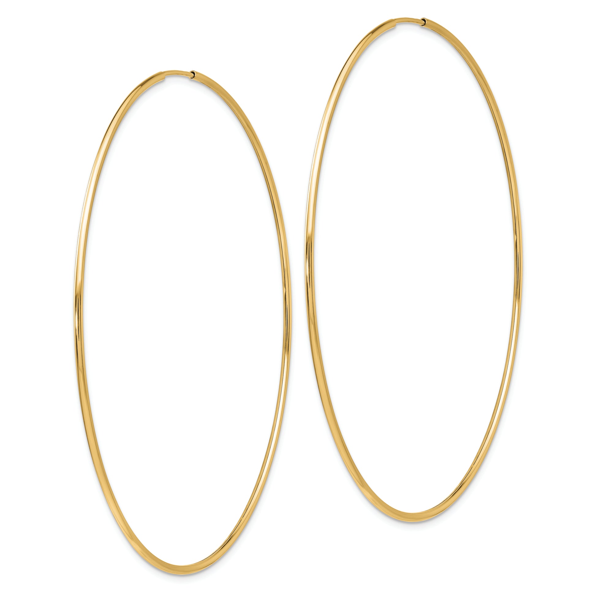 14k 1.20mm Polished Endless Tube Hoop Earrings