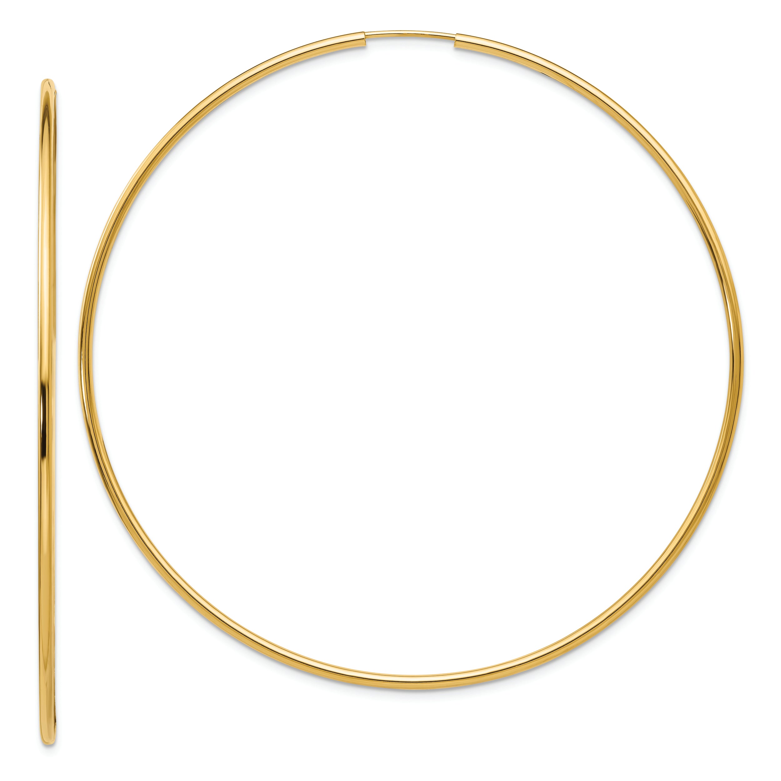 14K 1.20mm Polished Endless Hoop Earrings