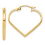 14k Polished 2mm Heart Hoop Earrings