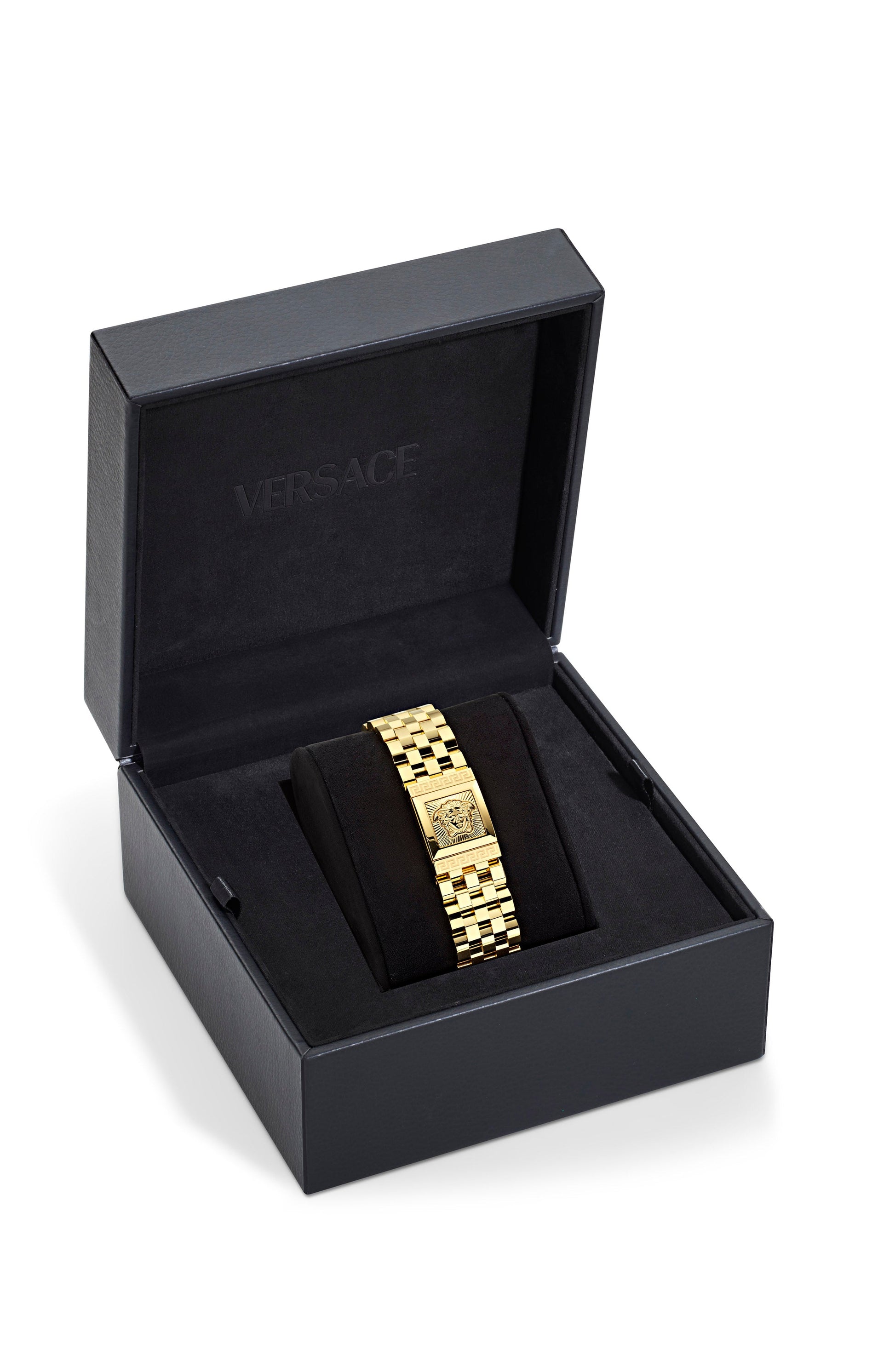 18X25MM IP Yellow Gold Case Black Sunray Dial Gold Bracelet