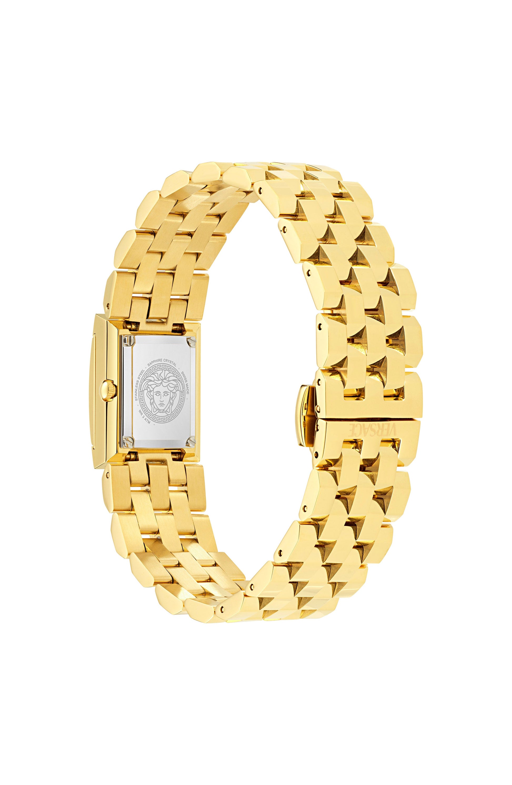 18X25MM IP Yellow Gold Case Black Sunray Dial Gold Bracelet