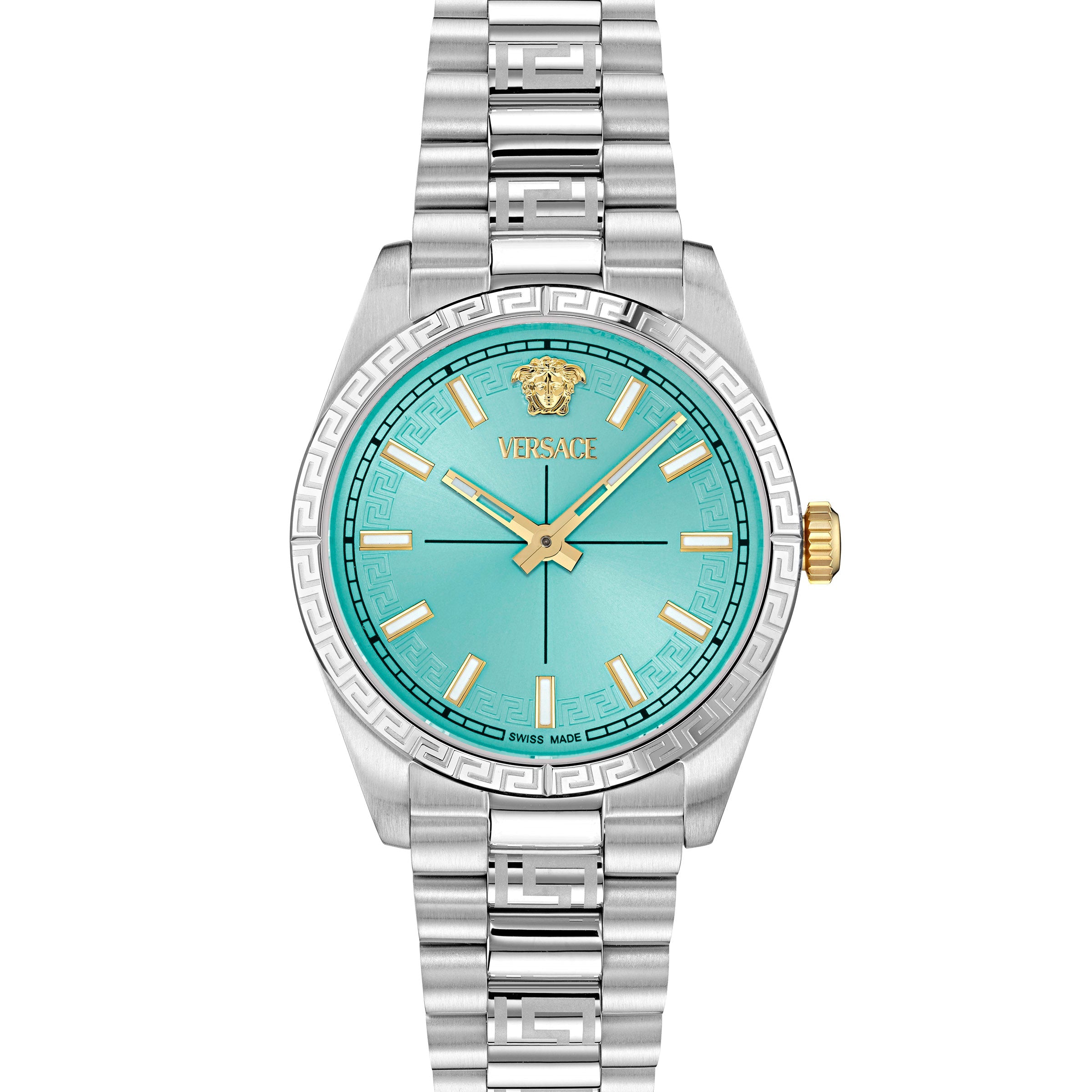 32MM Stainless Steel Case Light Blue Sunray Dial Silver Bracelet