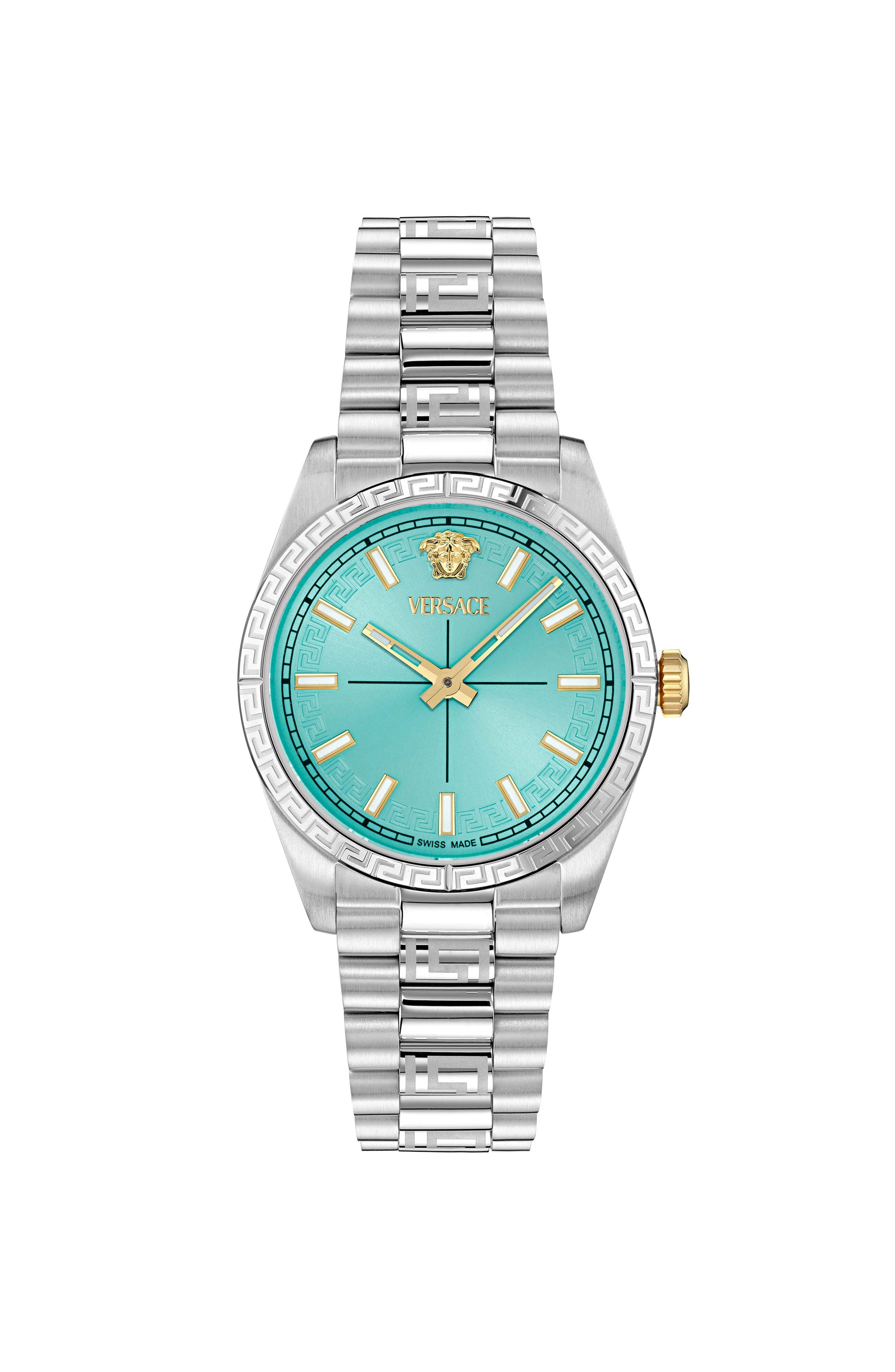 32MM Stainless Steel Case Light Blue Sunray Dial Silver Bracelet
