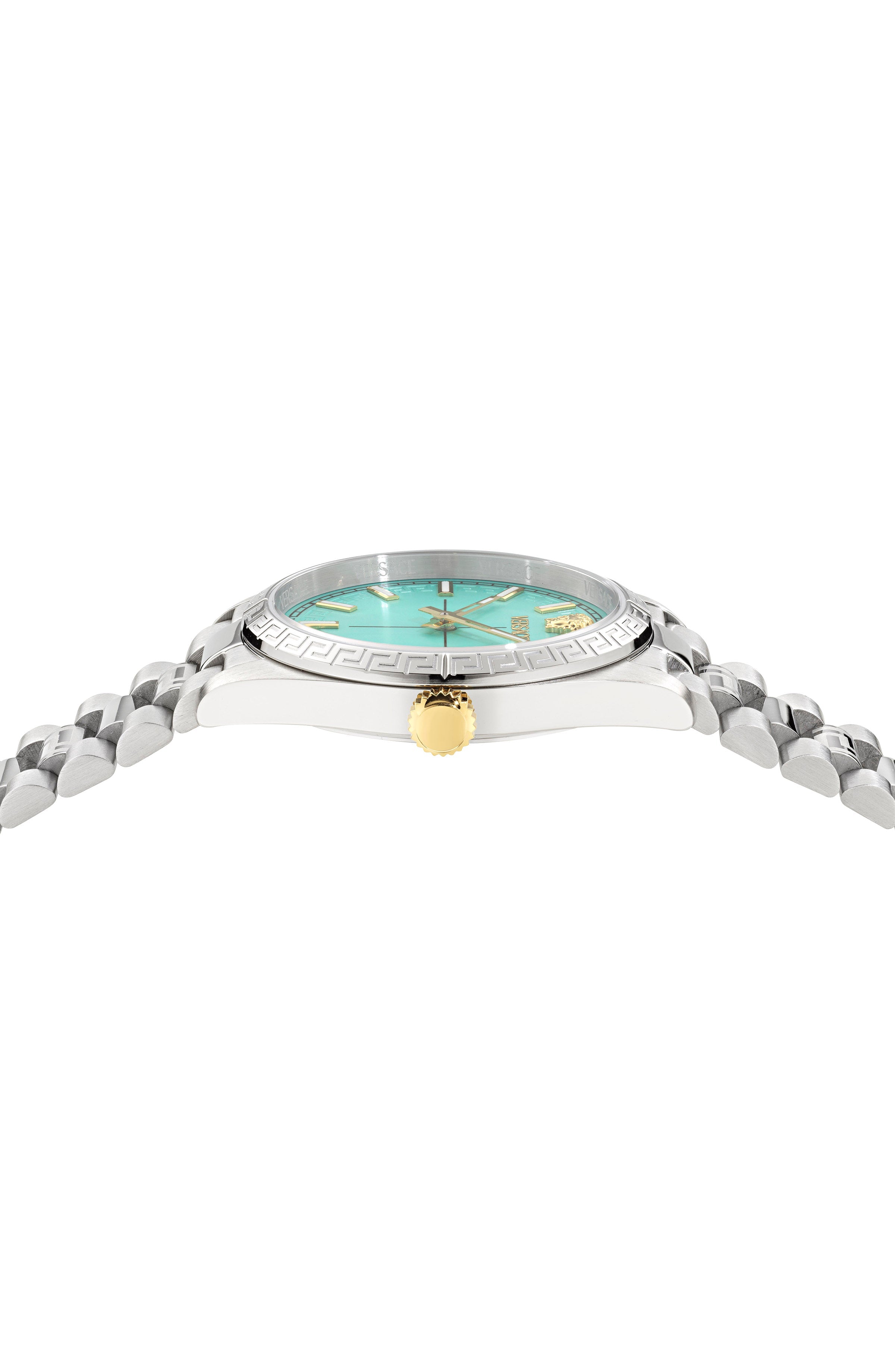 32MM Stainless Steel Case Light Blue Sunray Dial Silver Bracelet