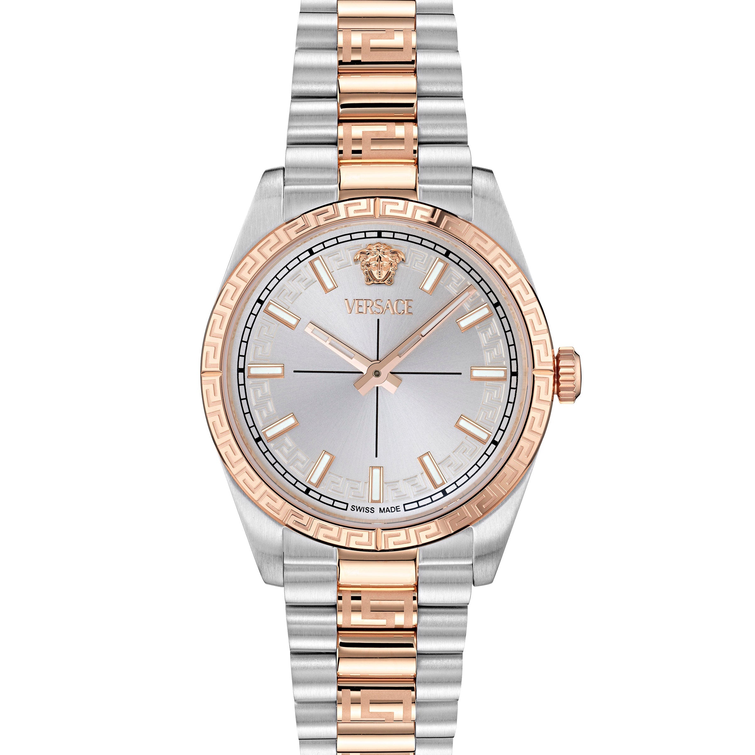32MM TT IPRG/SS Case Silver Sunray Dial Rose Gold/Silver Bracelet