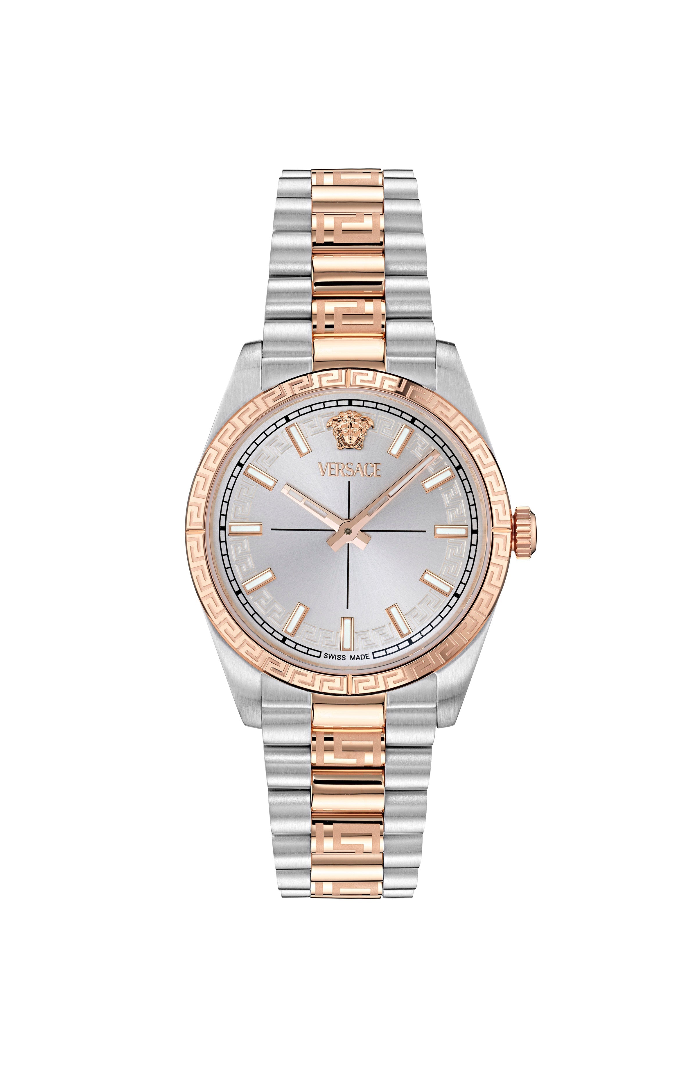 32MM TT IPRG/SS Case Silver Sunray Dial Rose Gold/Silver Bracelet