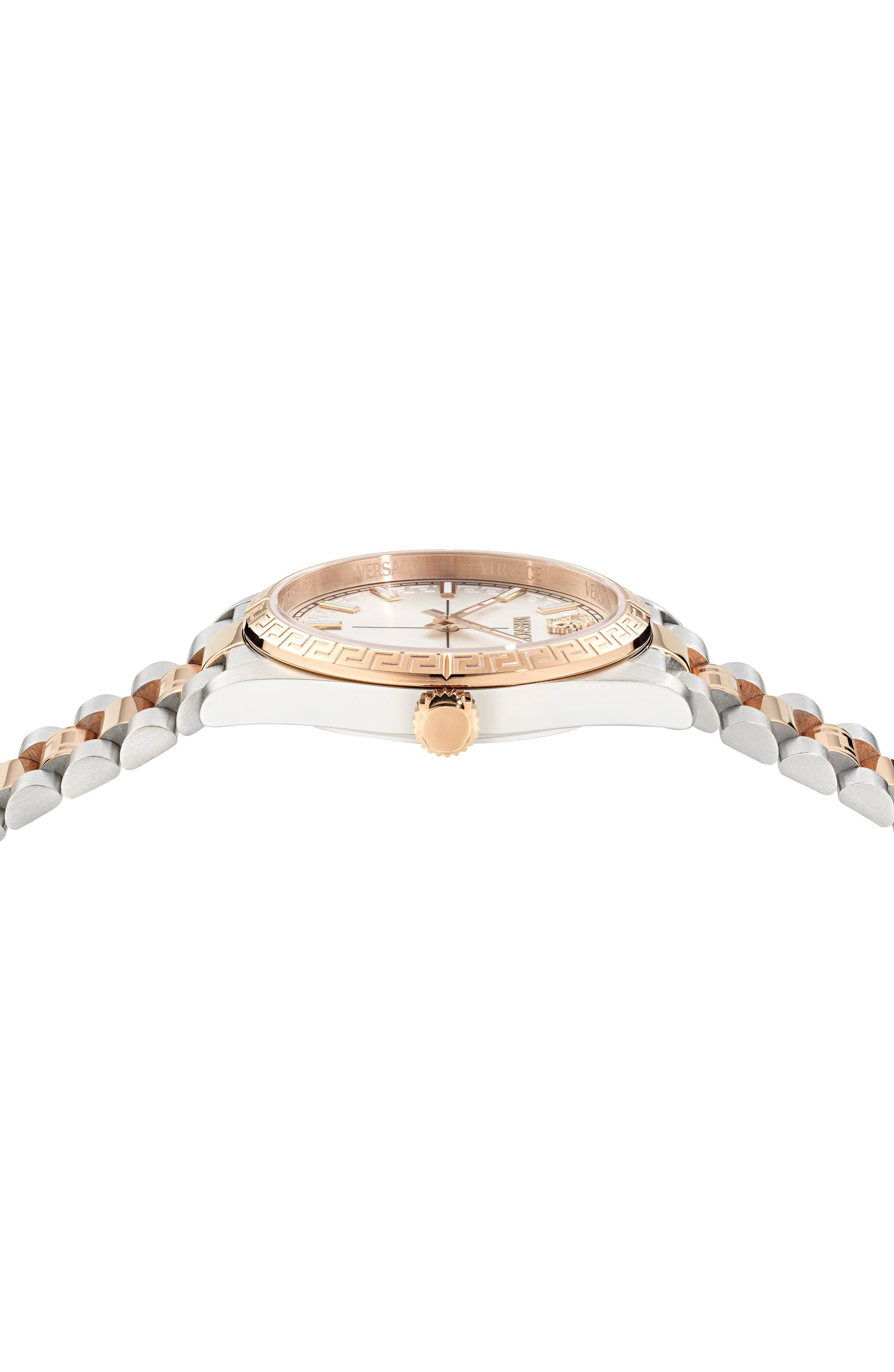32MM TT IPRG/SS Case Silver Sunray Dial Rose Gold/Silver Bracelet