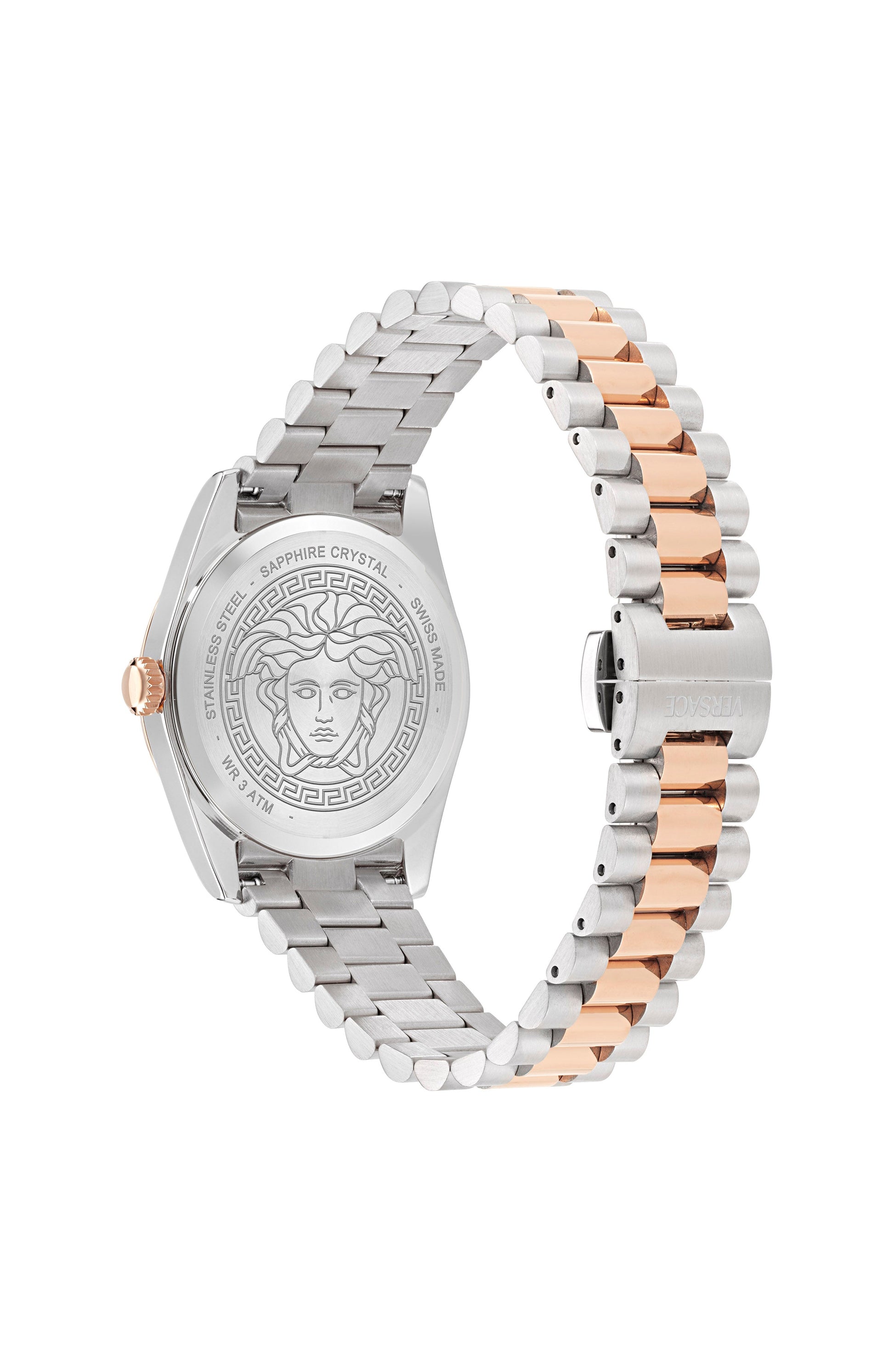 32MM TT IPRG/SS Case Silver Sunray Dial Rose Gold/Silver Bracelet