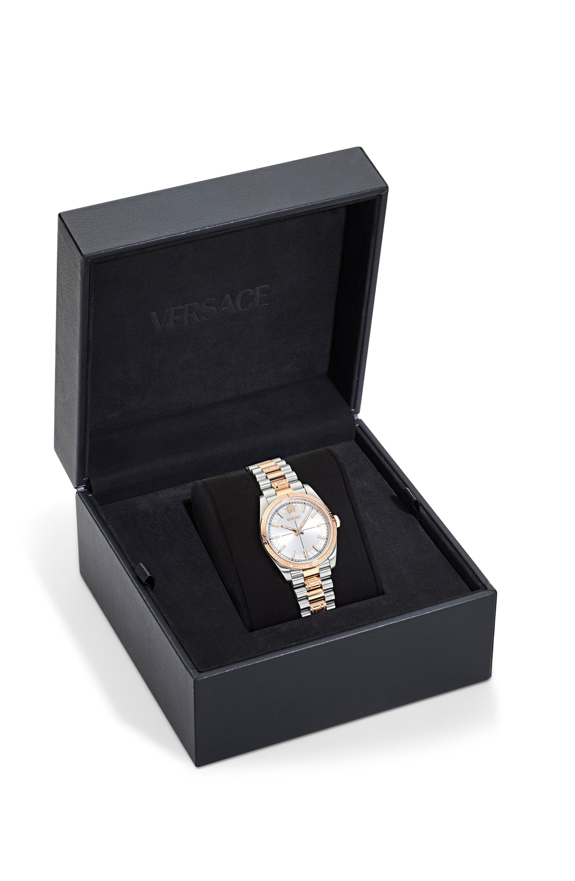 32MM TT IPRG/SS Case Silver Sunray Dial Rose Gold/Silver Bracelet