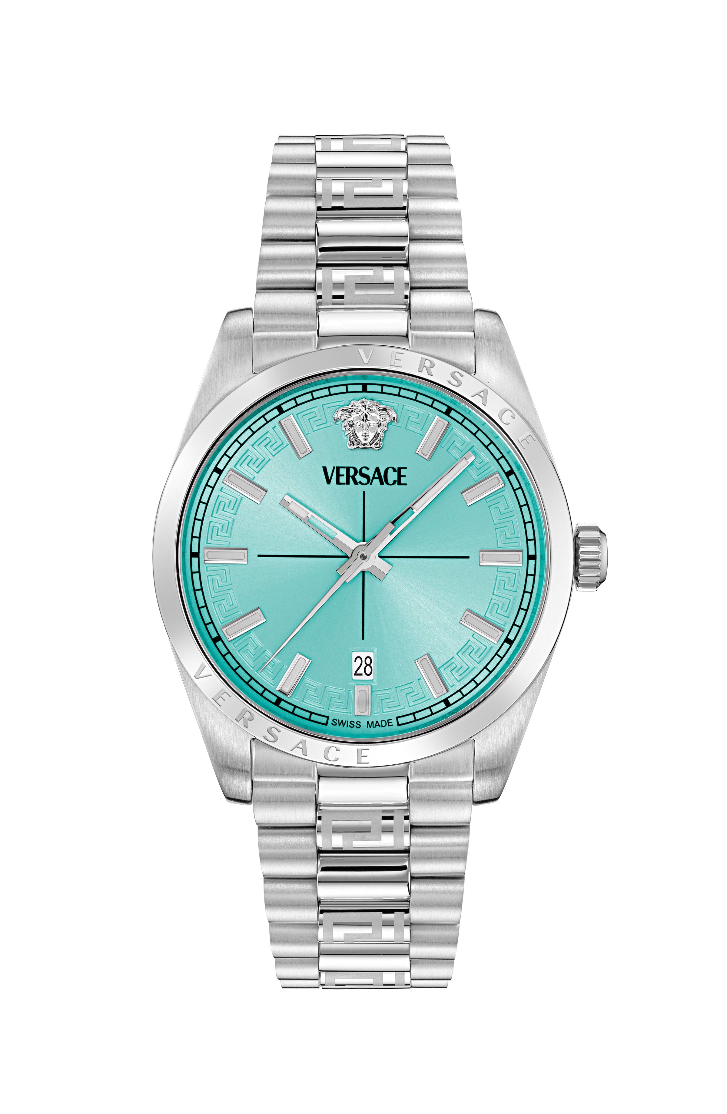 40MM Stainless Steel Case Light Blue Sunray Dial Silver Bracelet