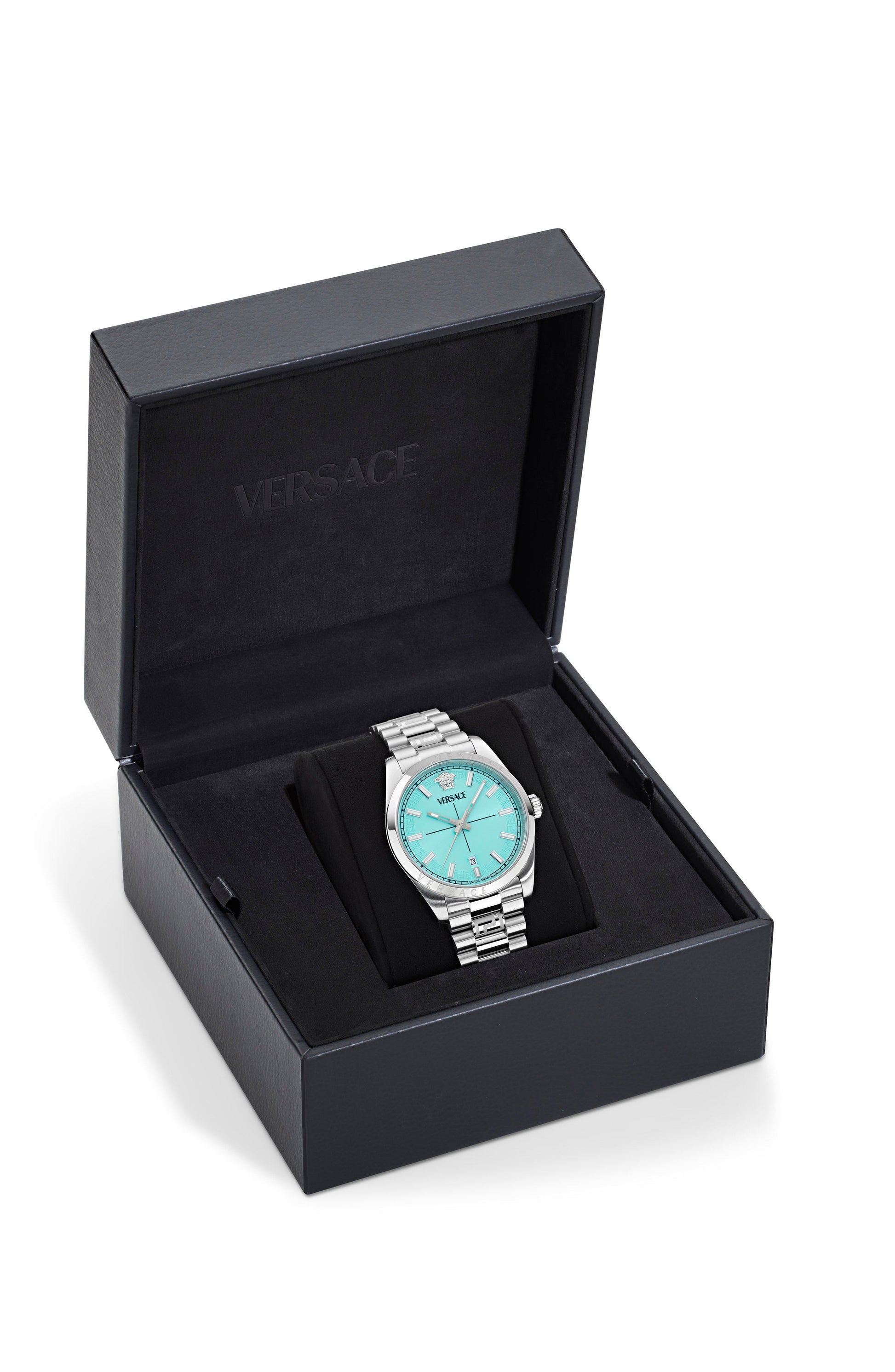 40MM Stainless Steel Case Light Blue Sunray Dial Silver Bracelet