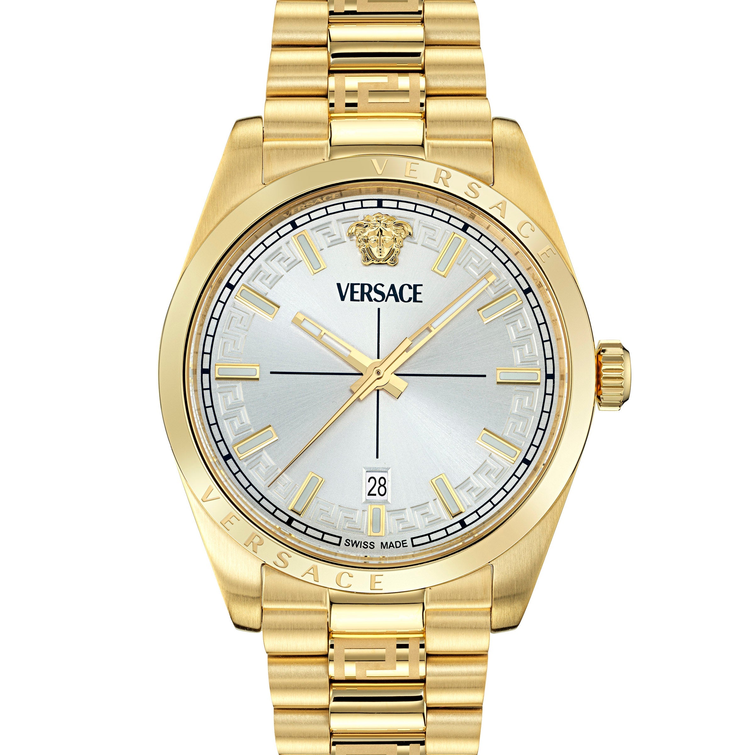 40MM IP Yellow Gold Case Silver Sunray Dial Gold Bracelet