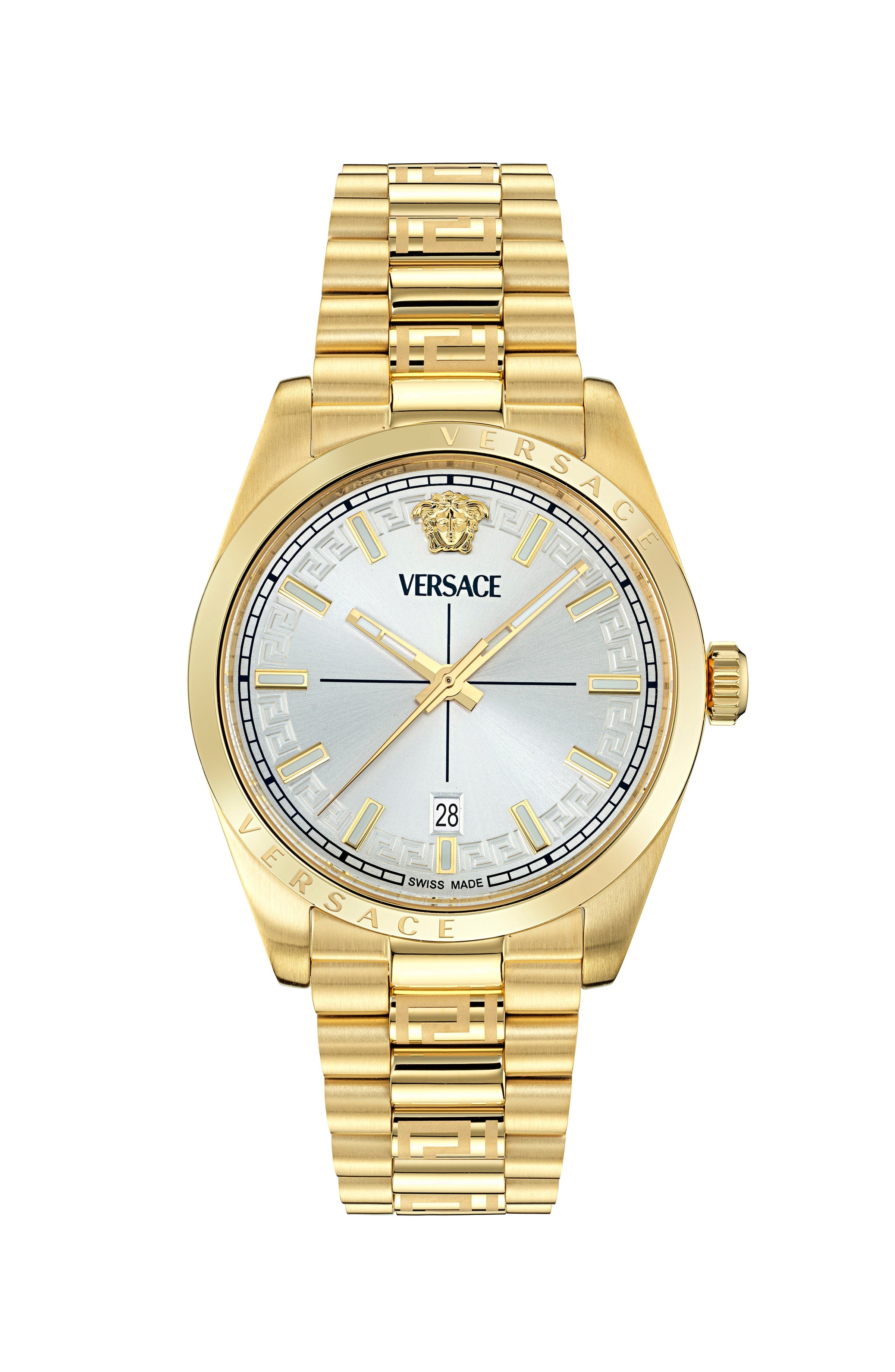40MM IP Yellow Gold Case Silver Sunray Dial Gold Bracelet