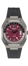 40X 48.3MM Automatic IP Gunmetal Case Burgundy Matte Dial Black Bio TPU Strap