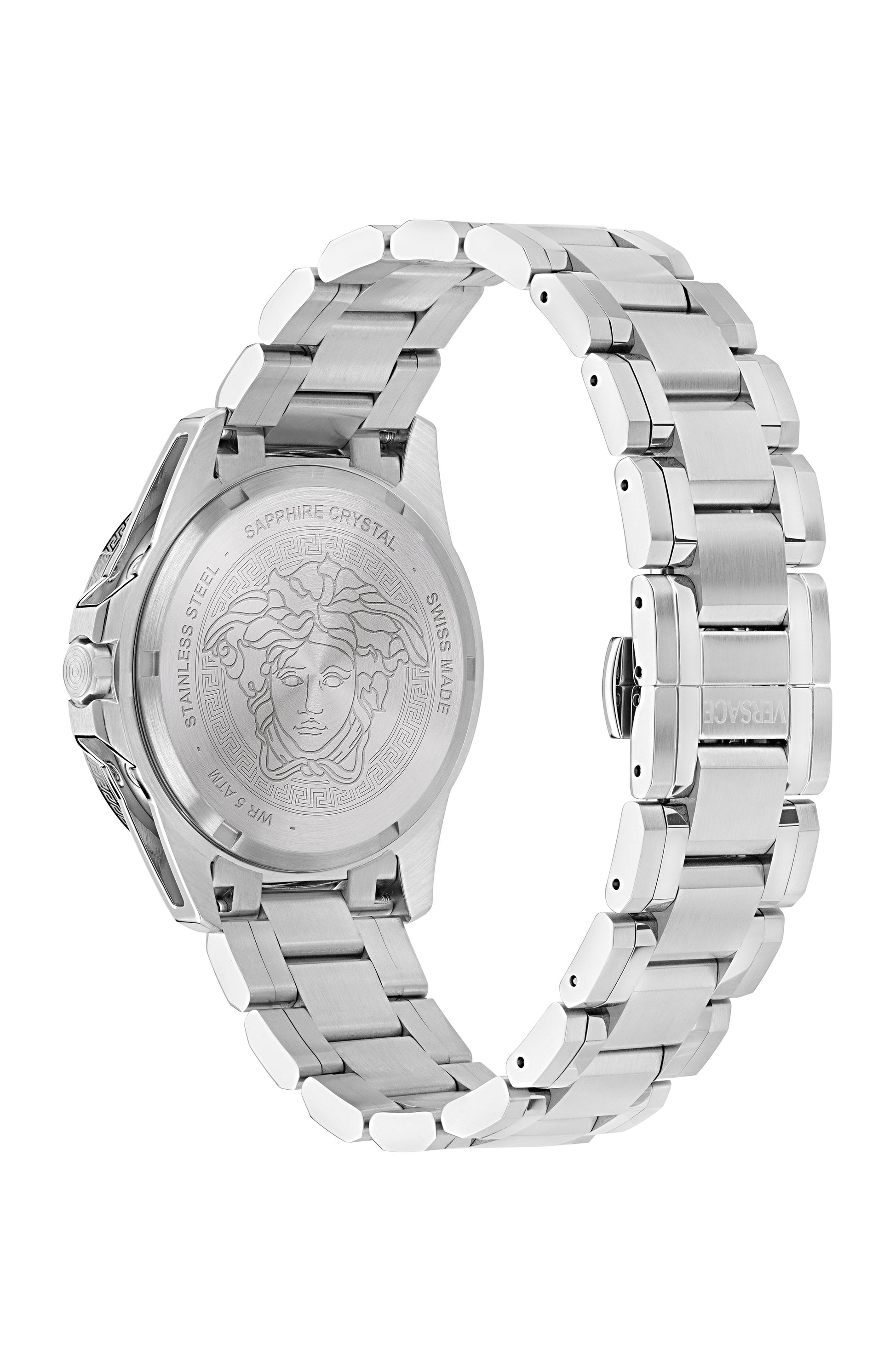 43MM Stainless Steel Case Blue Stone Dial Silver Bracelet