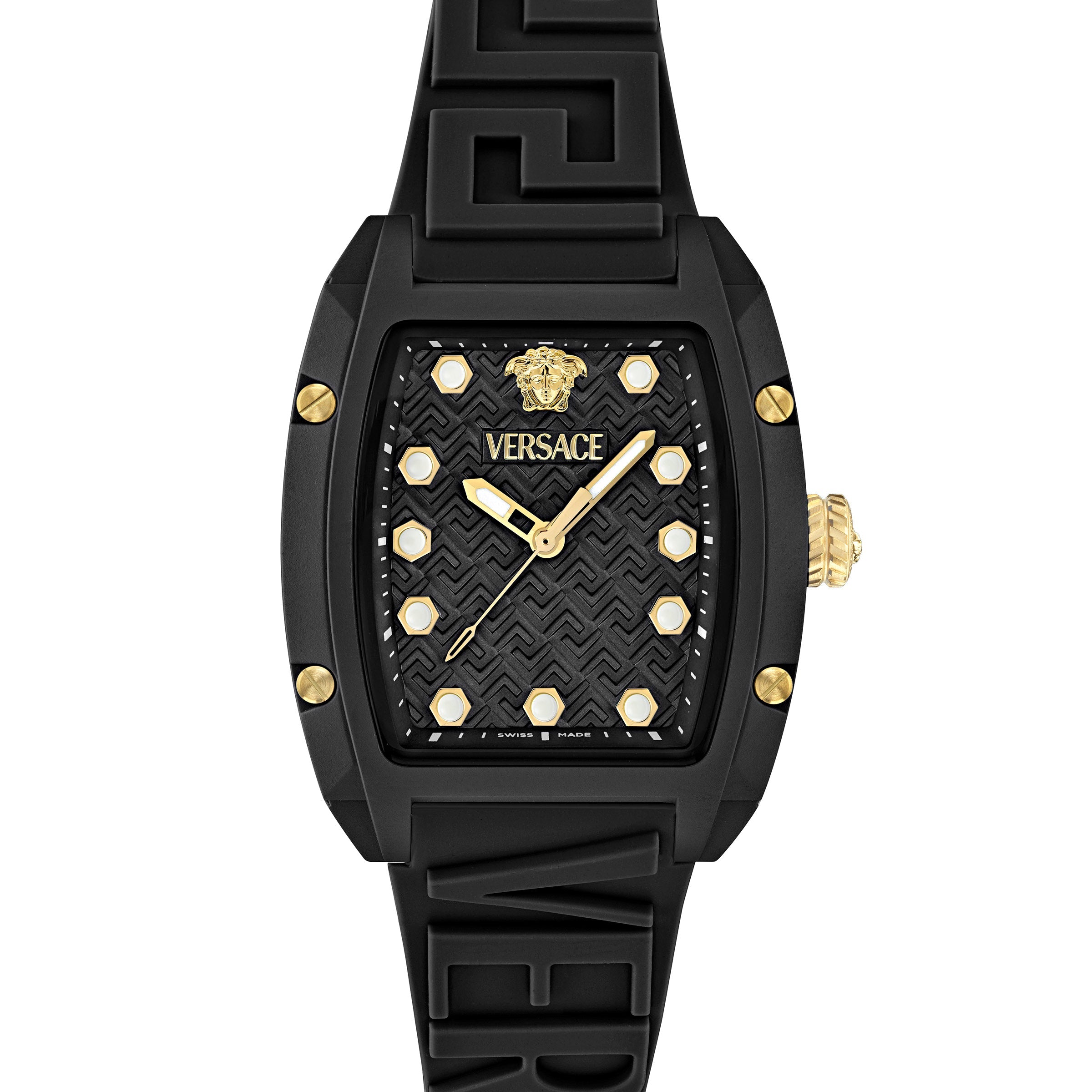 44.8x36MM Black Ecoceramic Case Black Guilloché Dial Black Ecoceramic Strap