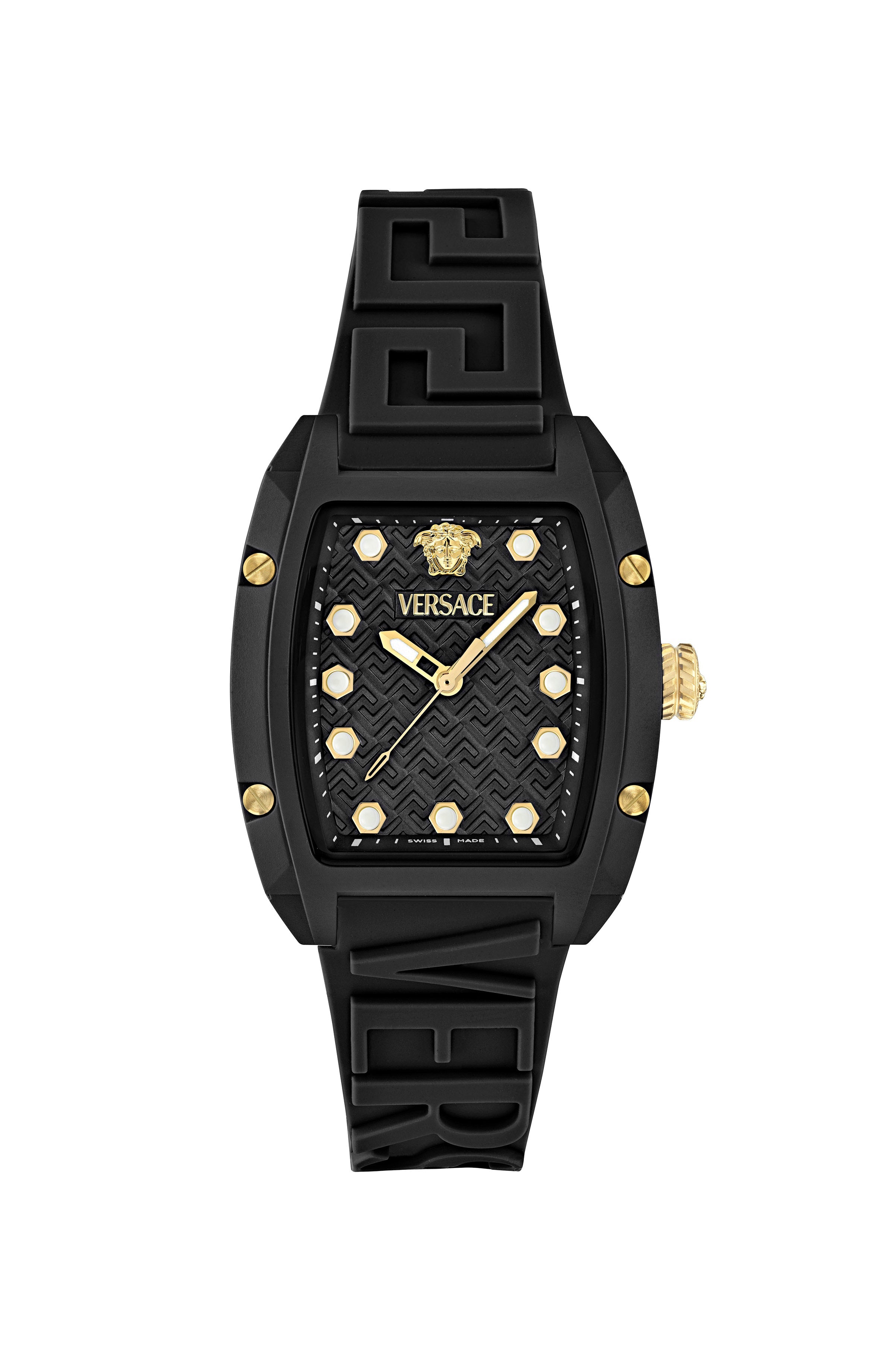 44.8x36MM Black Ecoceramic Case Black Guilloché Dial Black Ecoceramic Strap
