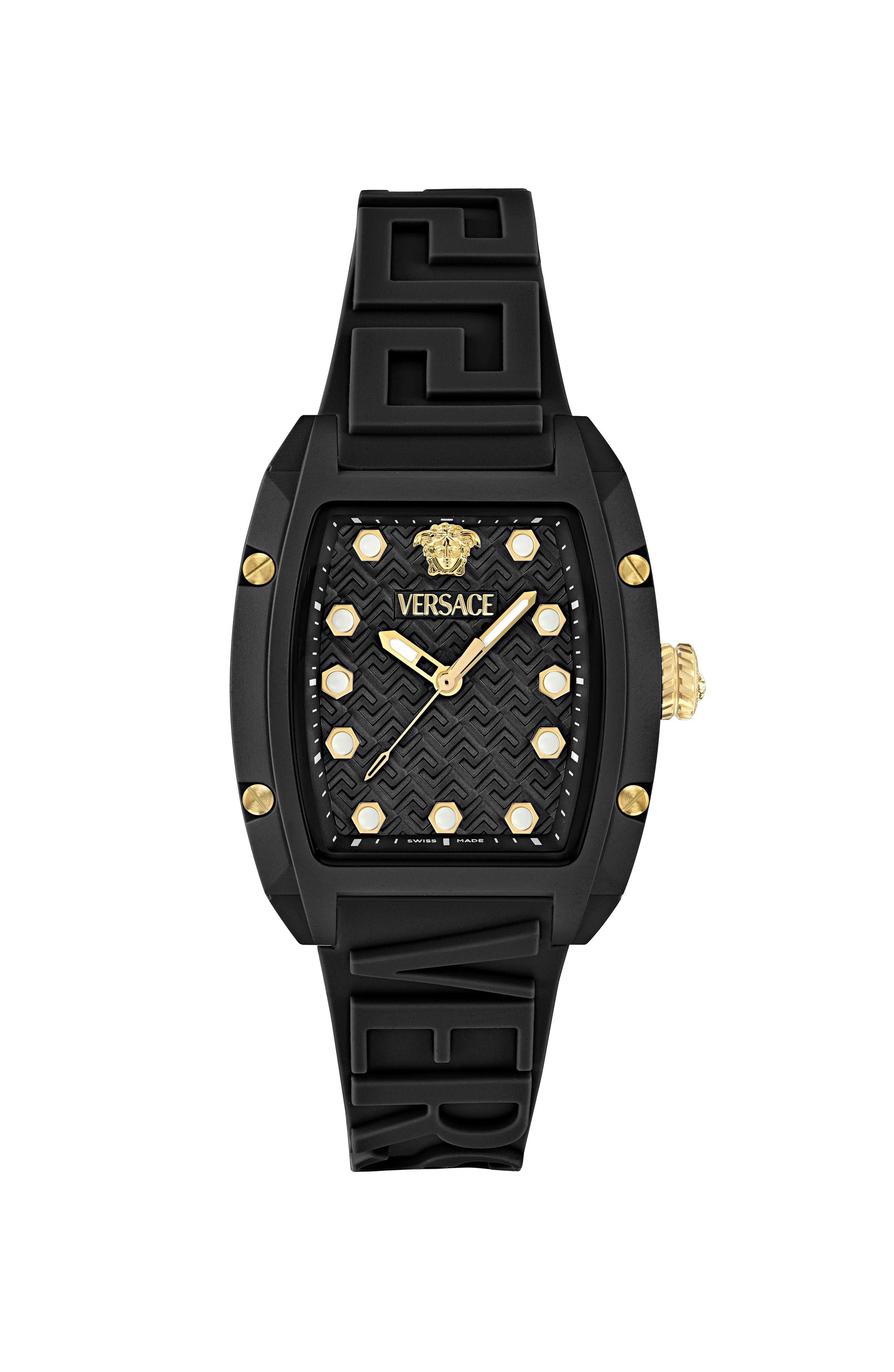 44.8x36MM Black Ecoceramic Case Black Guilloché Dial Black Ecoceramic Strap