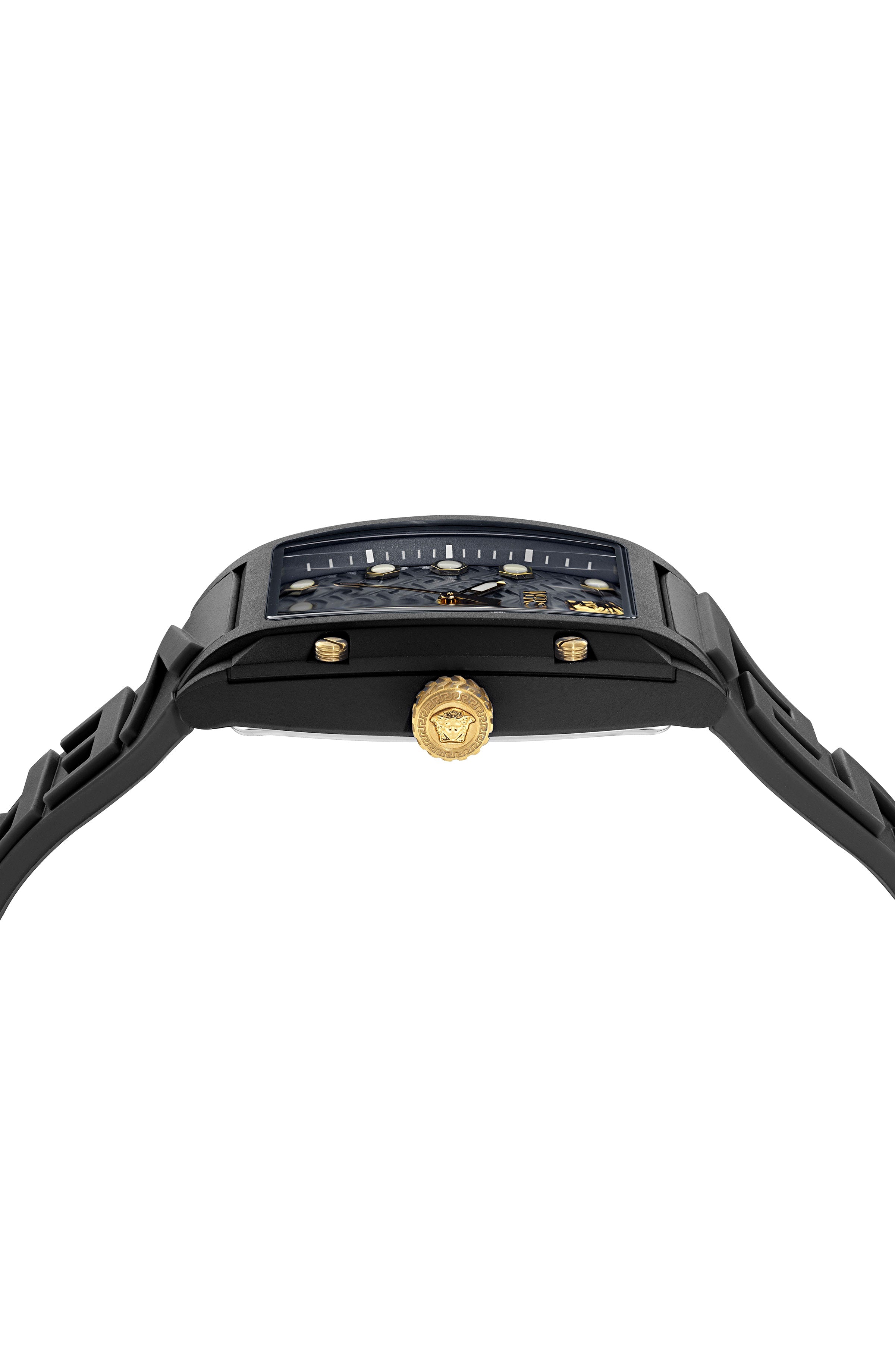 44.8x36MM Black Ecoceramic Case Black Guilloché Dial Black Ecoceramic Strap