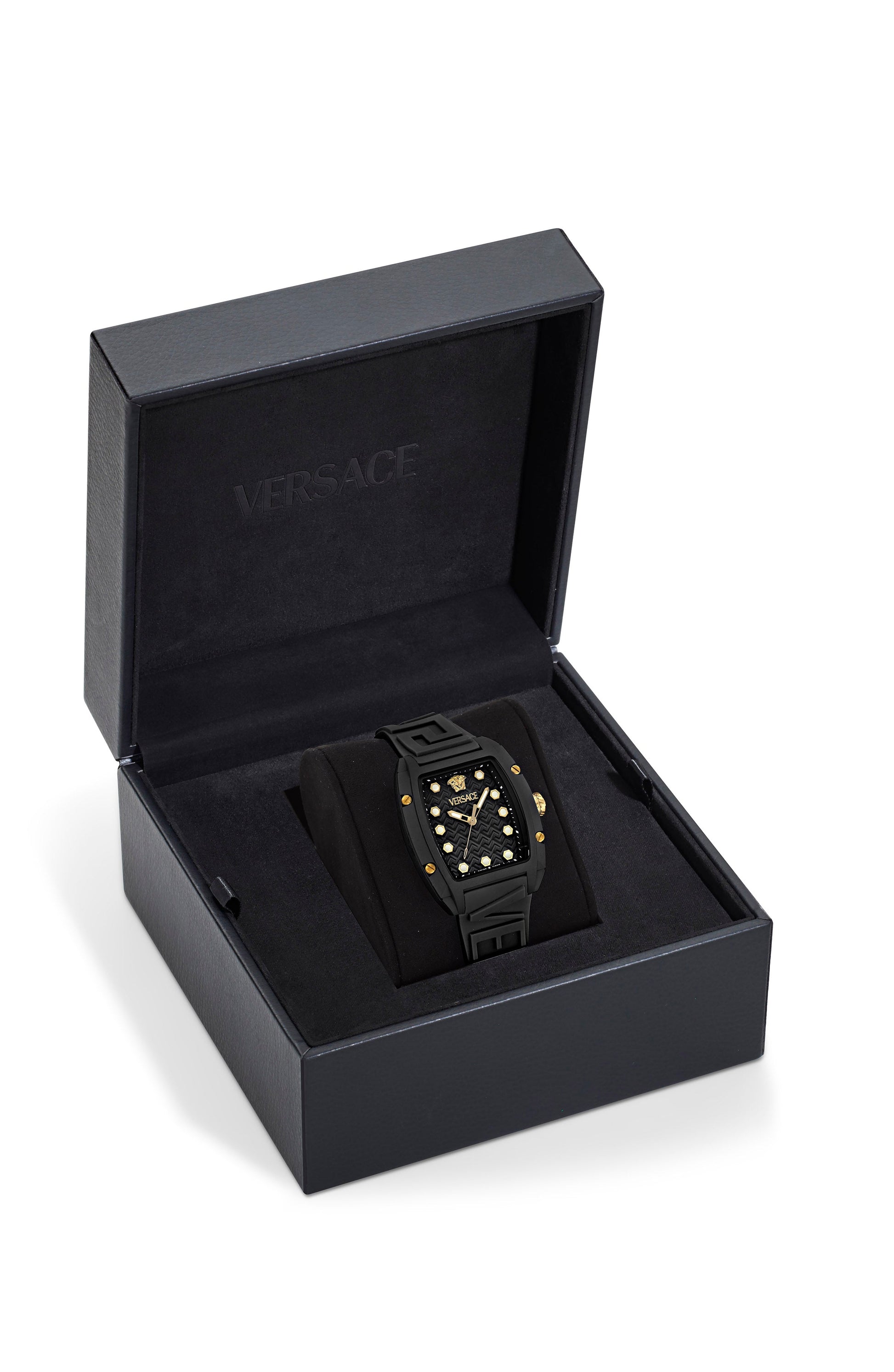 44.8x36MM Black Ecoceramic Case Black Guilloché Dial Black Ecoceramic Strap