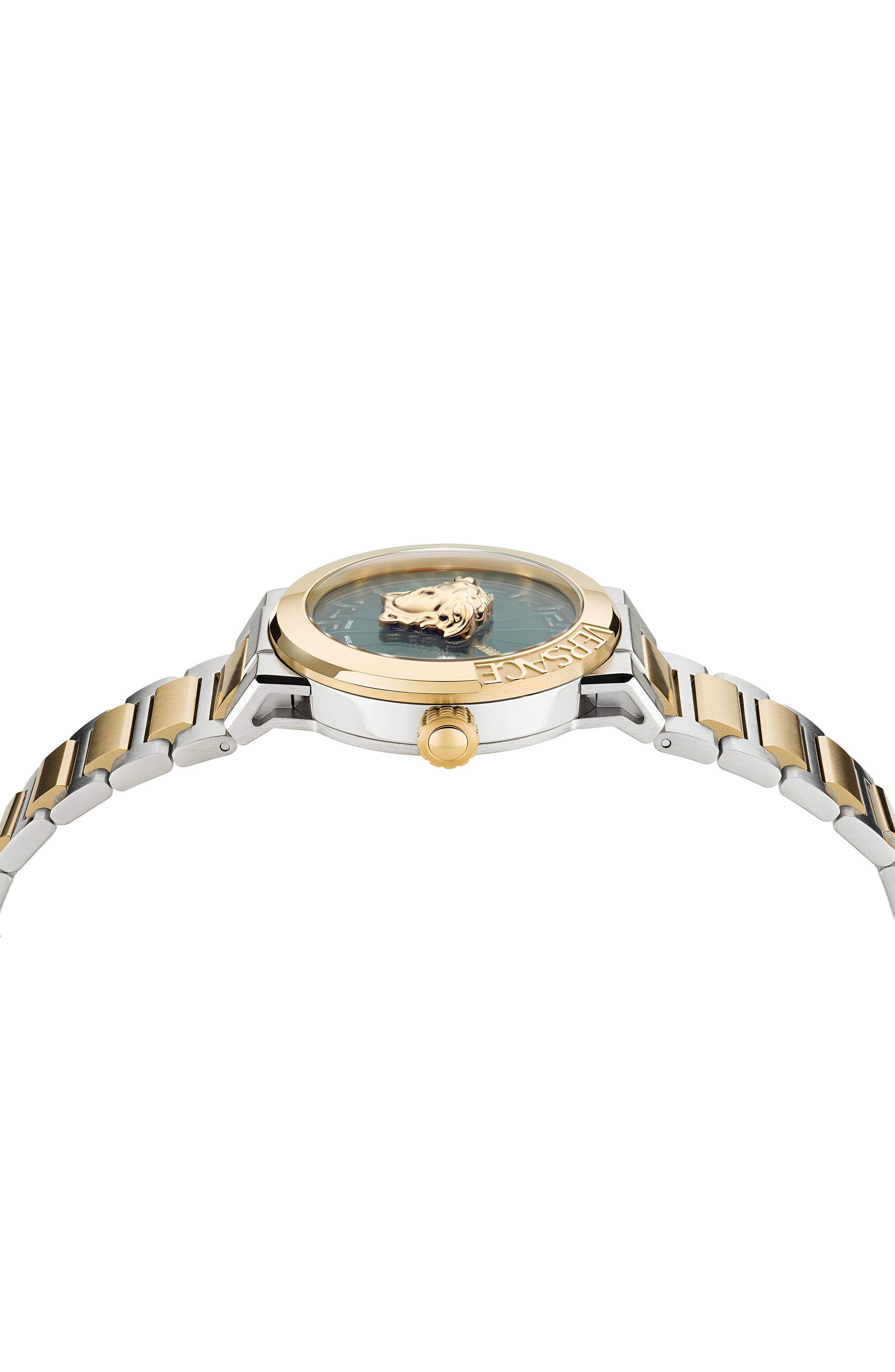 38MM TT IPYG/SS Case Green Matte Dial Gold/Silver Bracelet