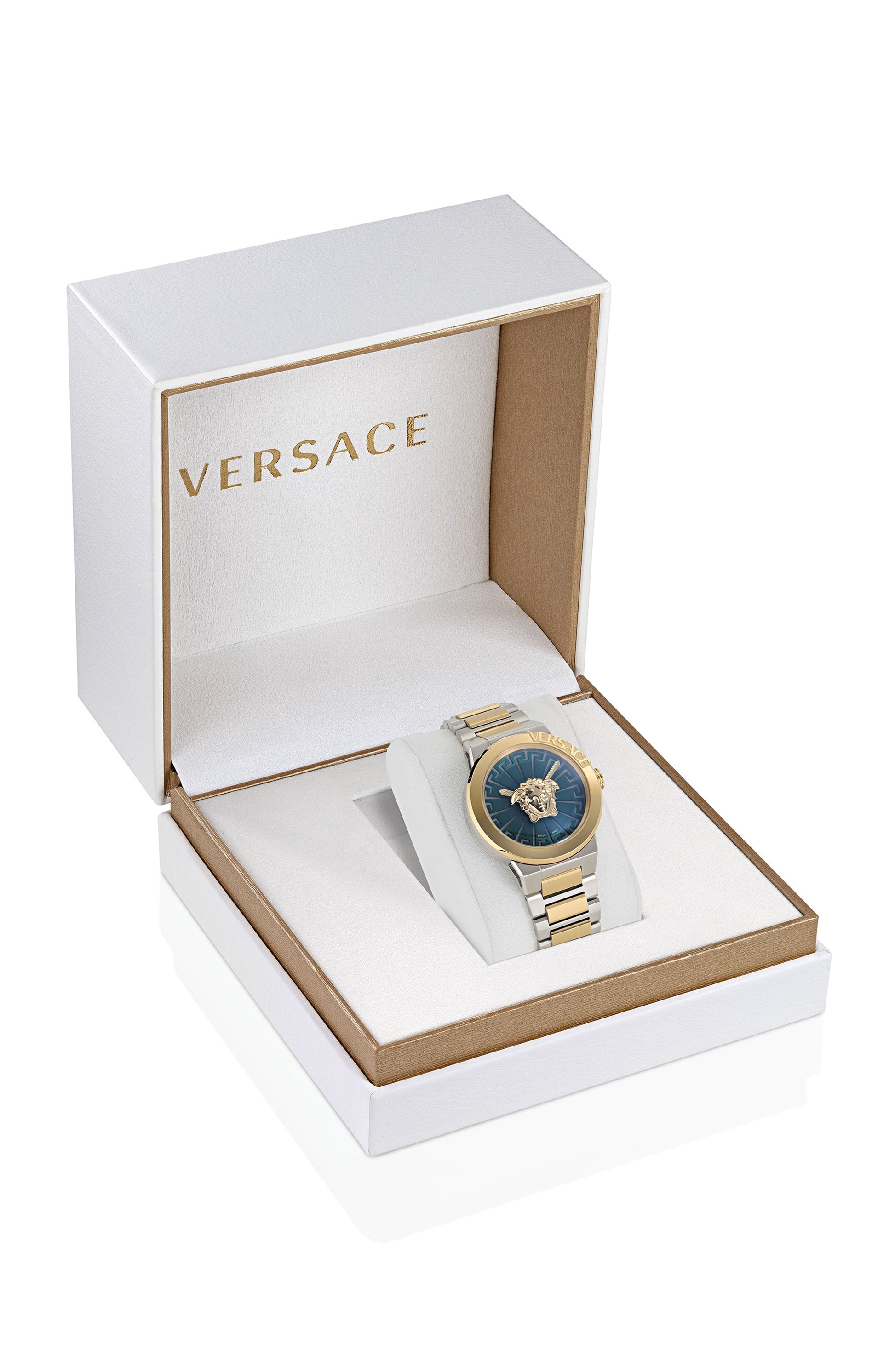 38MM TT IPYG/SS Case Green Matte Dial Gold/Silver Bracelet