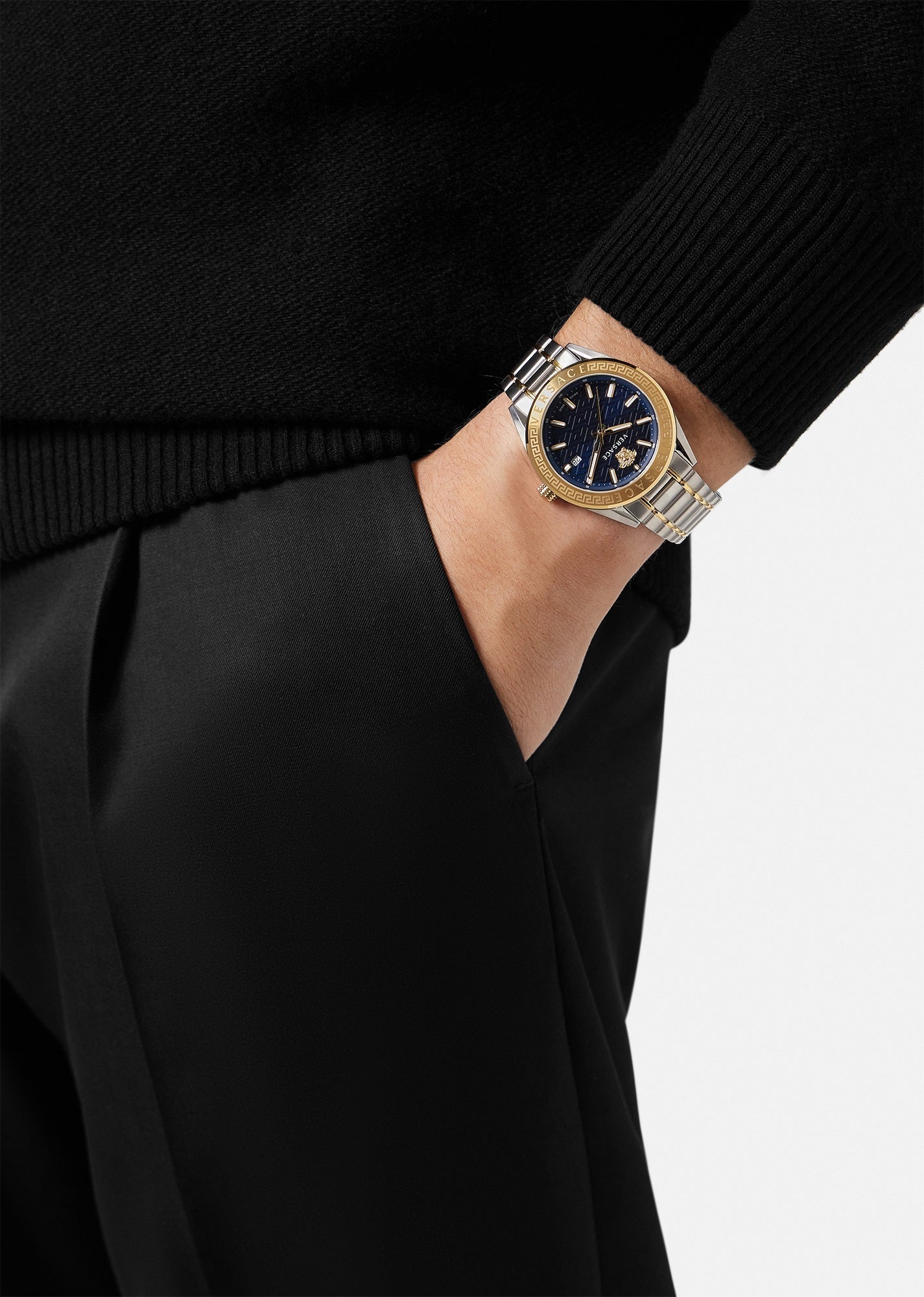 42MM TT IPYG/SS Case Blue Guilloché Dial Gold/Silver Bracelet