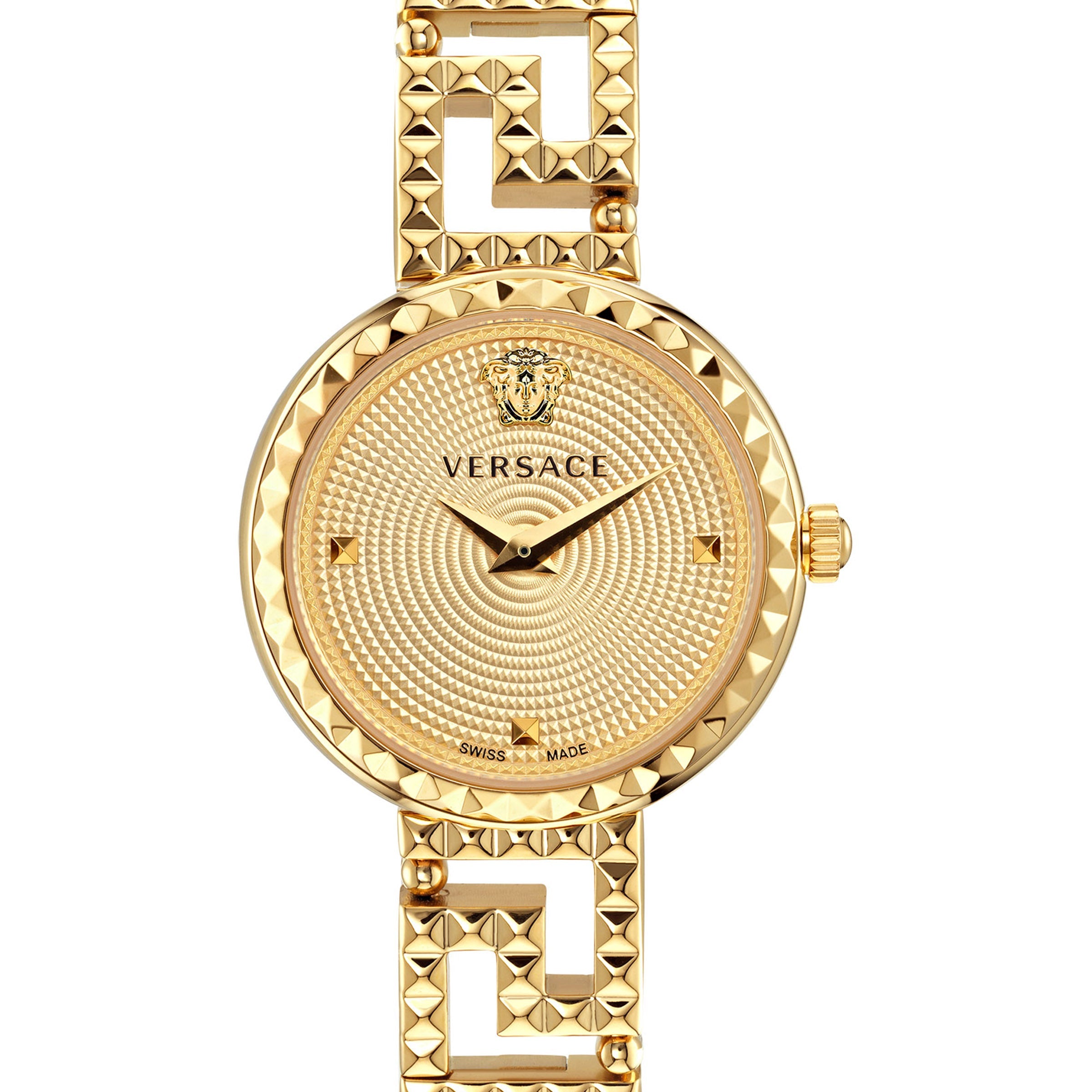 28MM IP Yellow Gold Case Gold Guilloché Dial Gold Bracelet