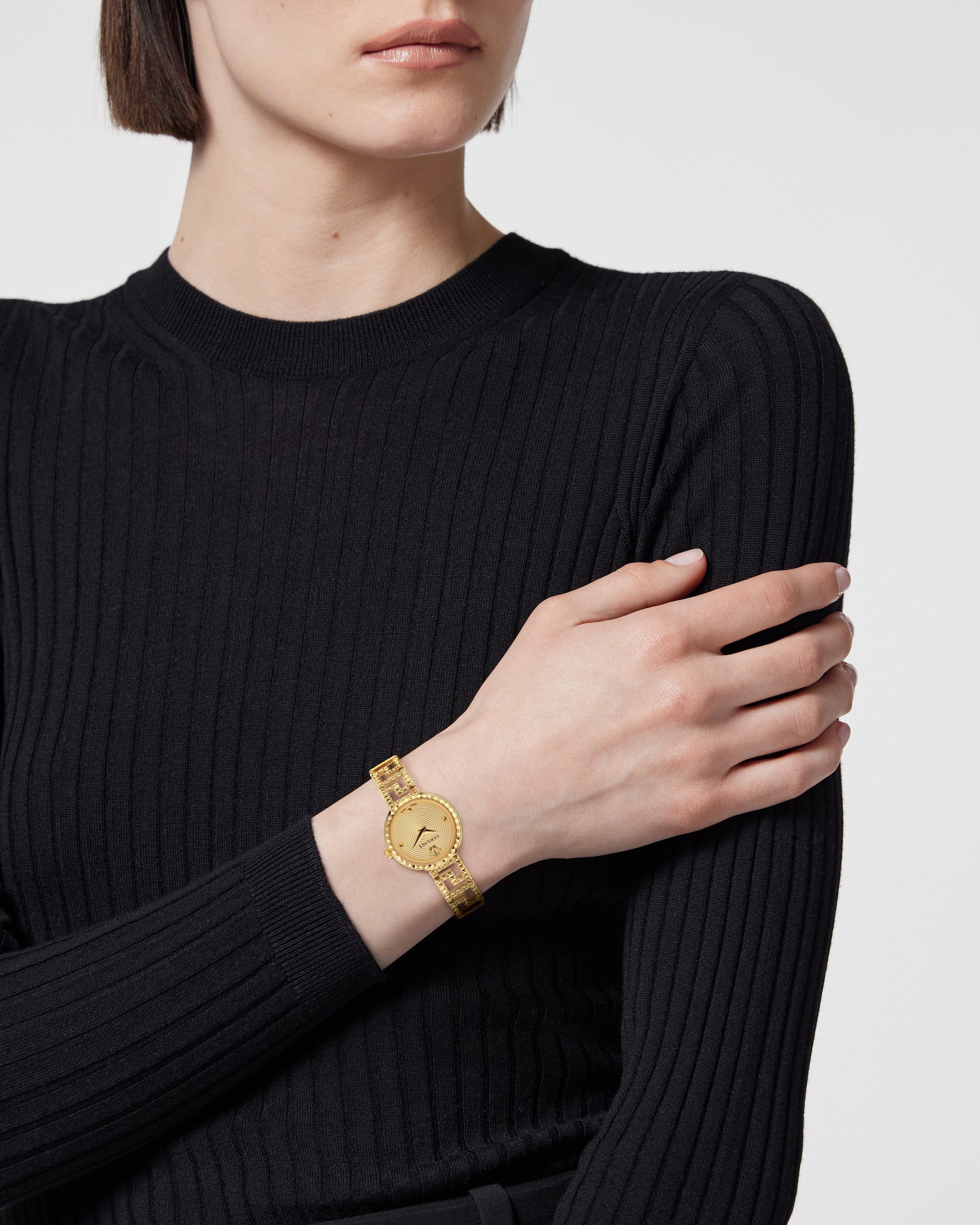 28MM IP Yellow Gold Case Gold Guilloché Dial Gold Bracelet