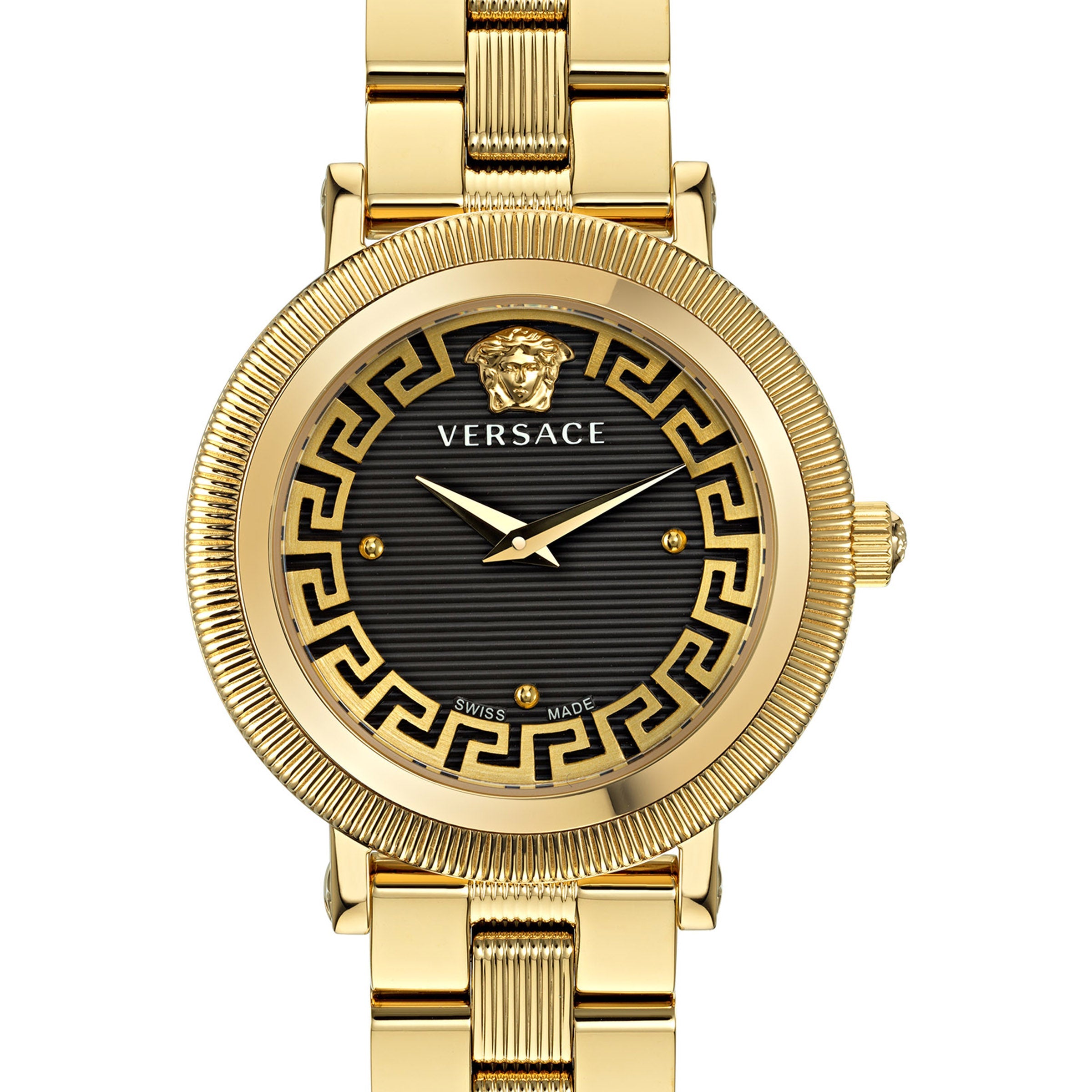 35MM IP Yellow Gold Case Black Guilloché Dial Gold Bracelet