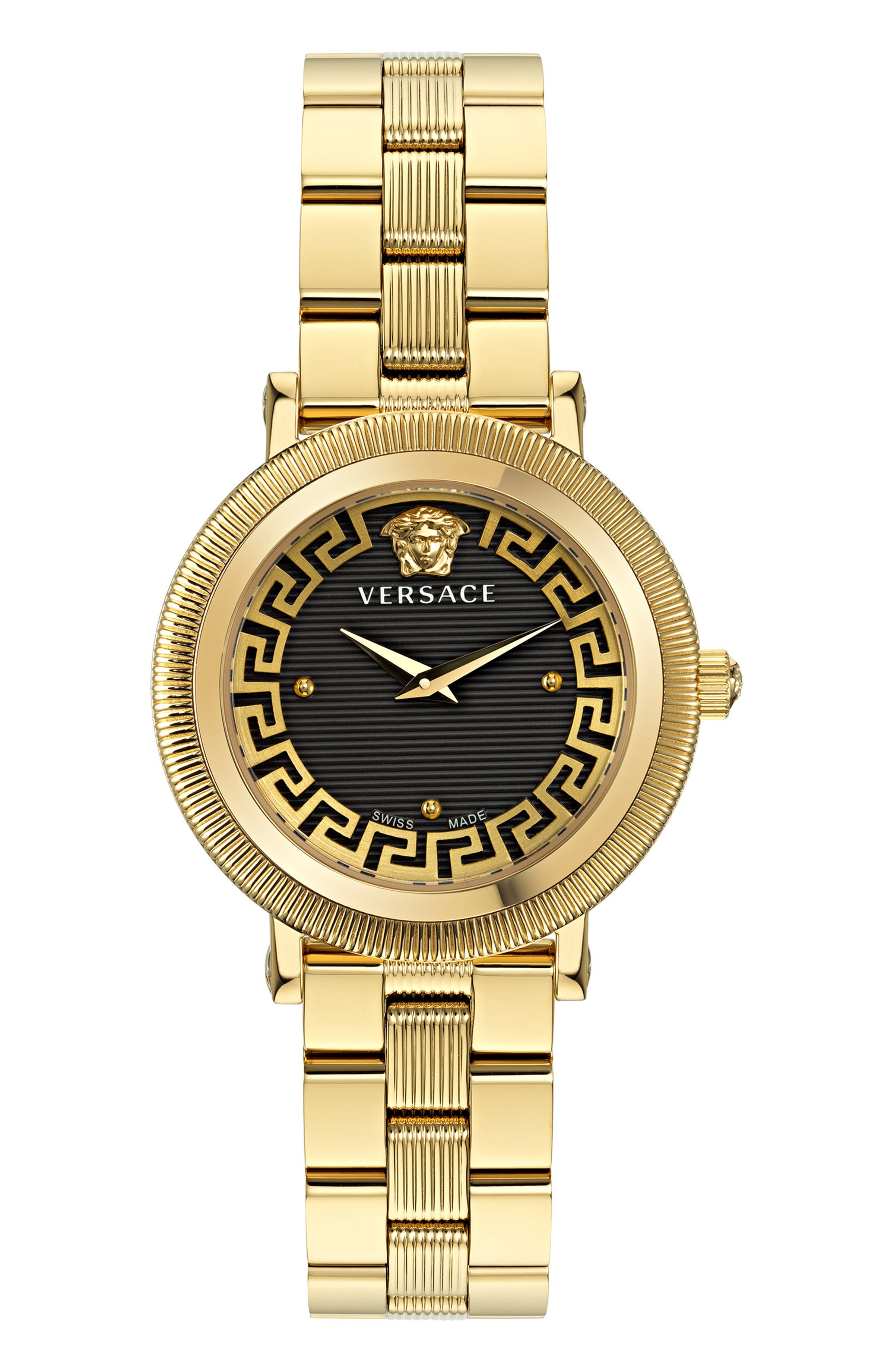 35MM IP Yellow Gold Case Black Guilloché Dial Gold Bracelet