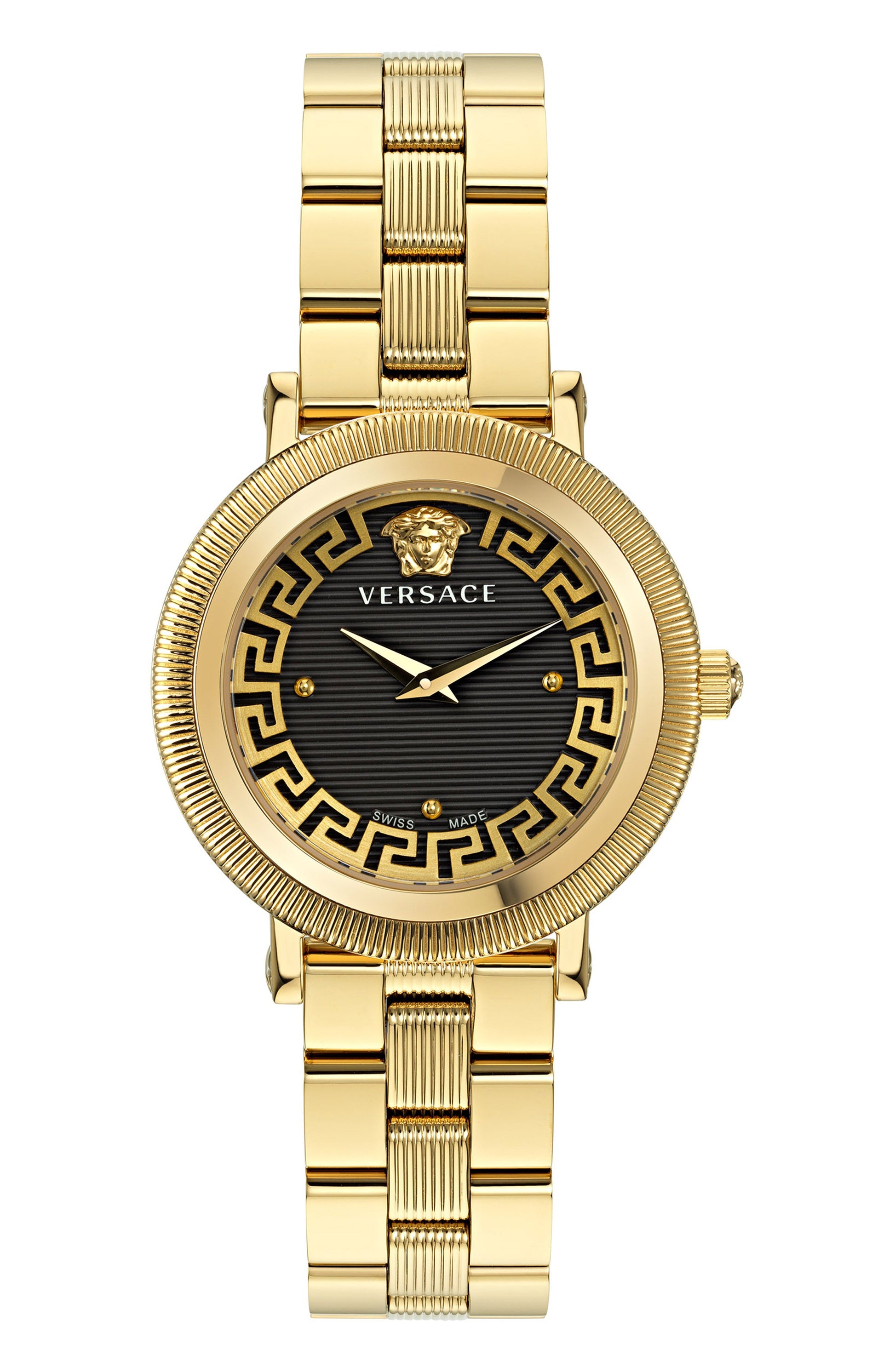 35MM IP Yellow Gold Case Black Guilloché Dial Gold Bracelet
