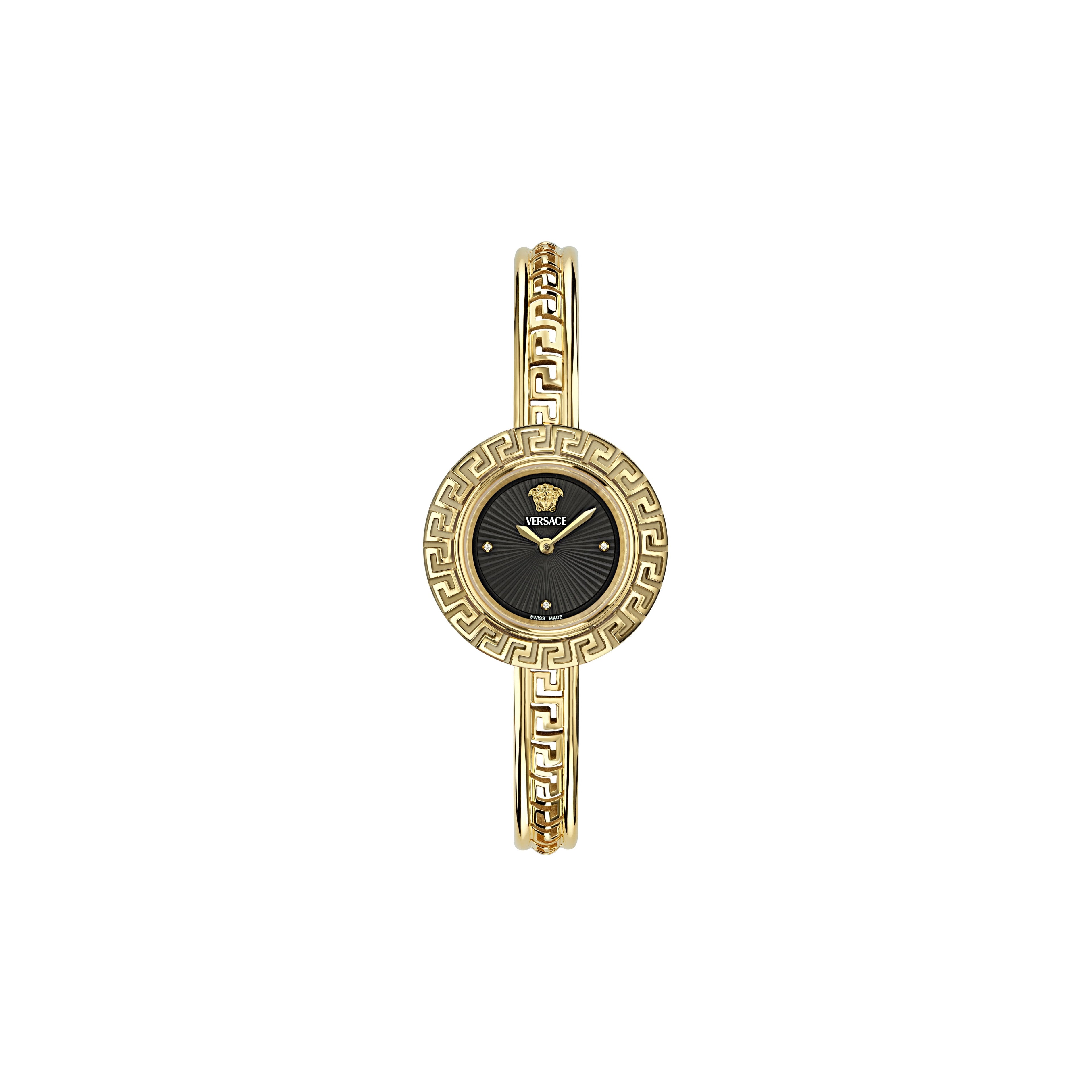 28MM IP Yellow Gold Case Black Guilloché Dial Gold Bracelet