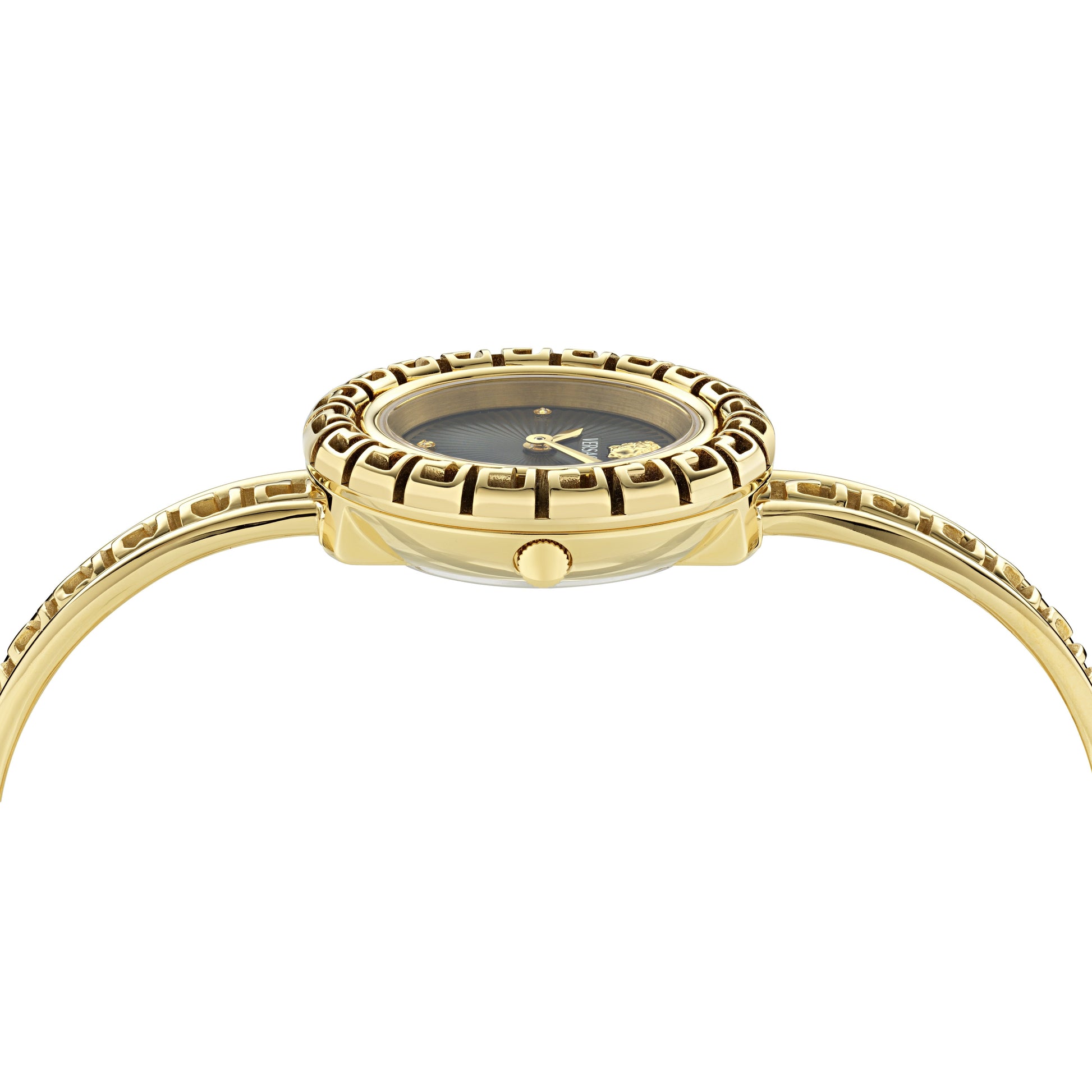 28MM IP Yellow Gold Case Black Guilloché Dial Gold Bracelet