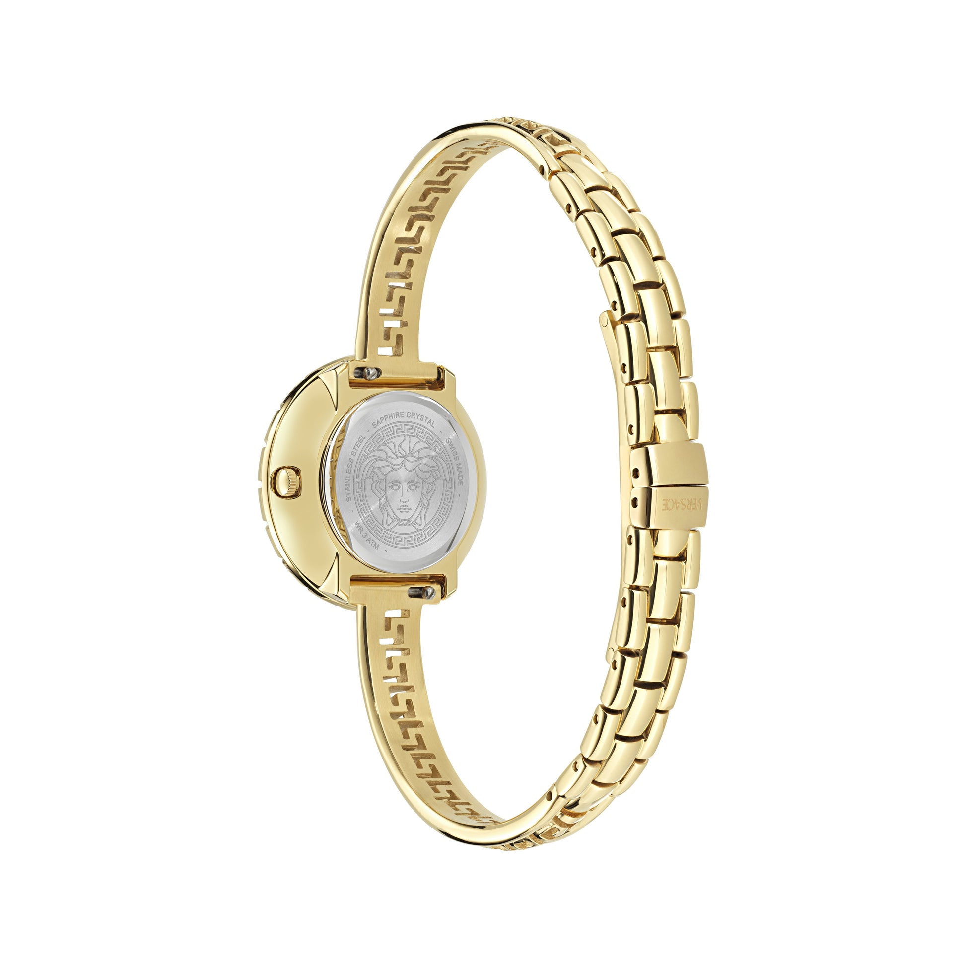 28MM IP Yellow Gold Case Black Guilloché Dial Gold Bracelet