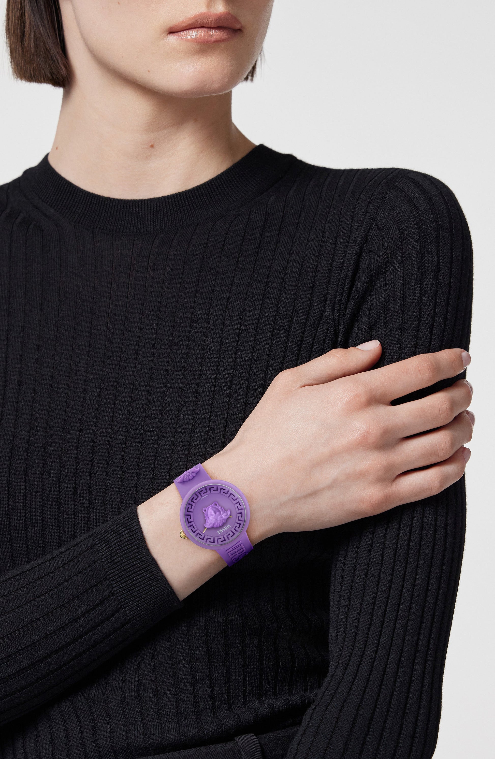 38MM Purple Case Purple Matte Dial Purple Silicone Strap