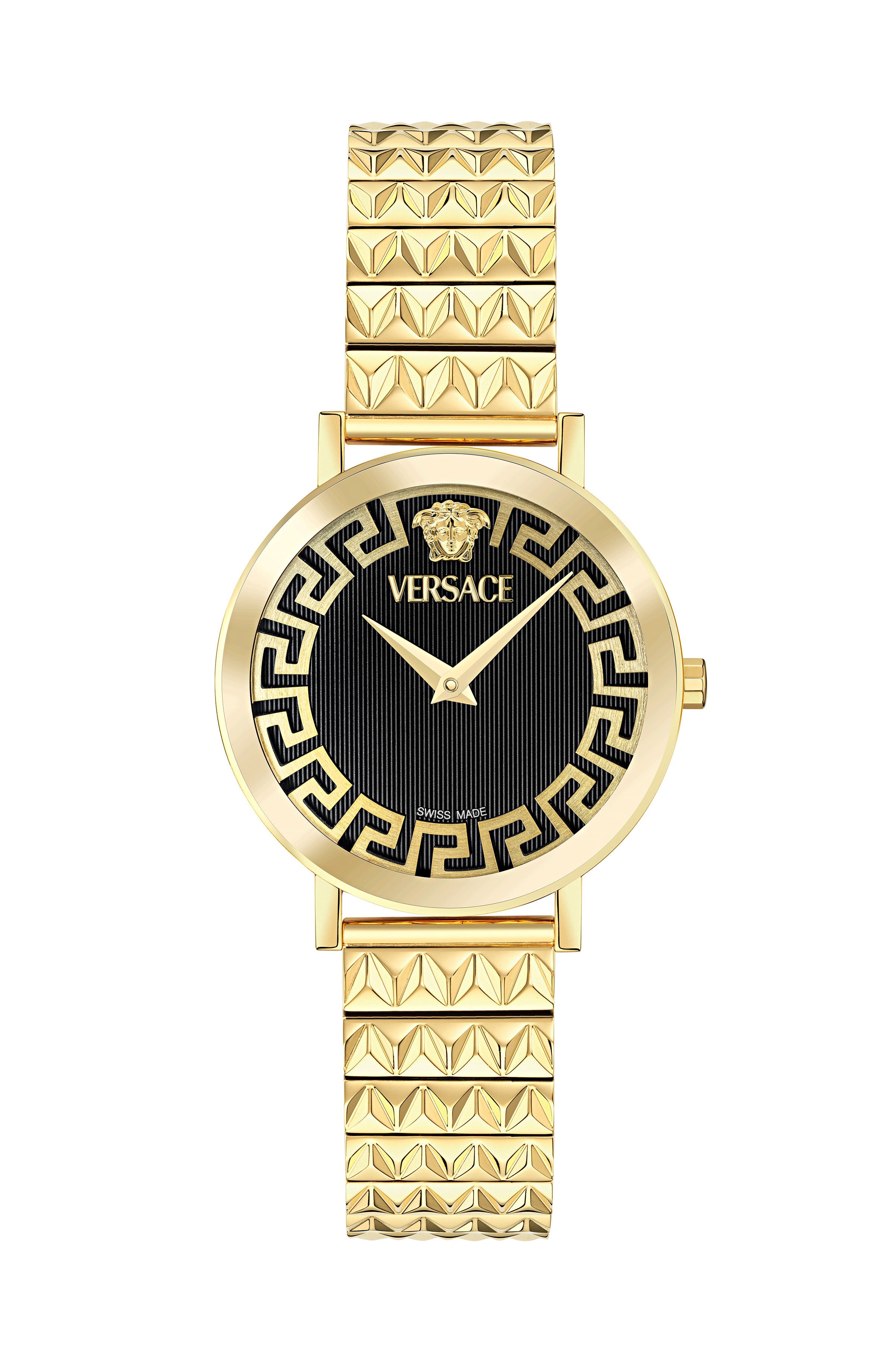 35MM IP Yellow Gold Case Black Guilloché Dial Gold Bracelet