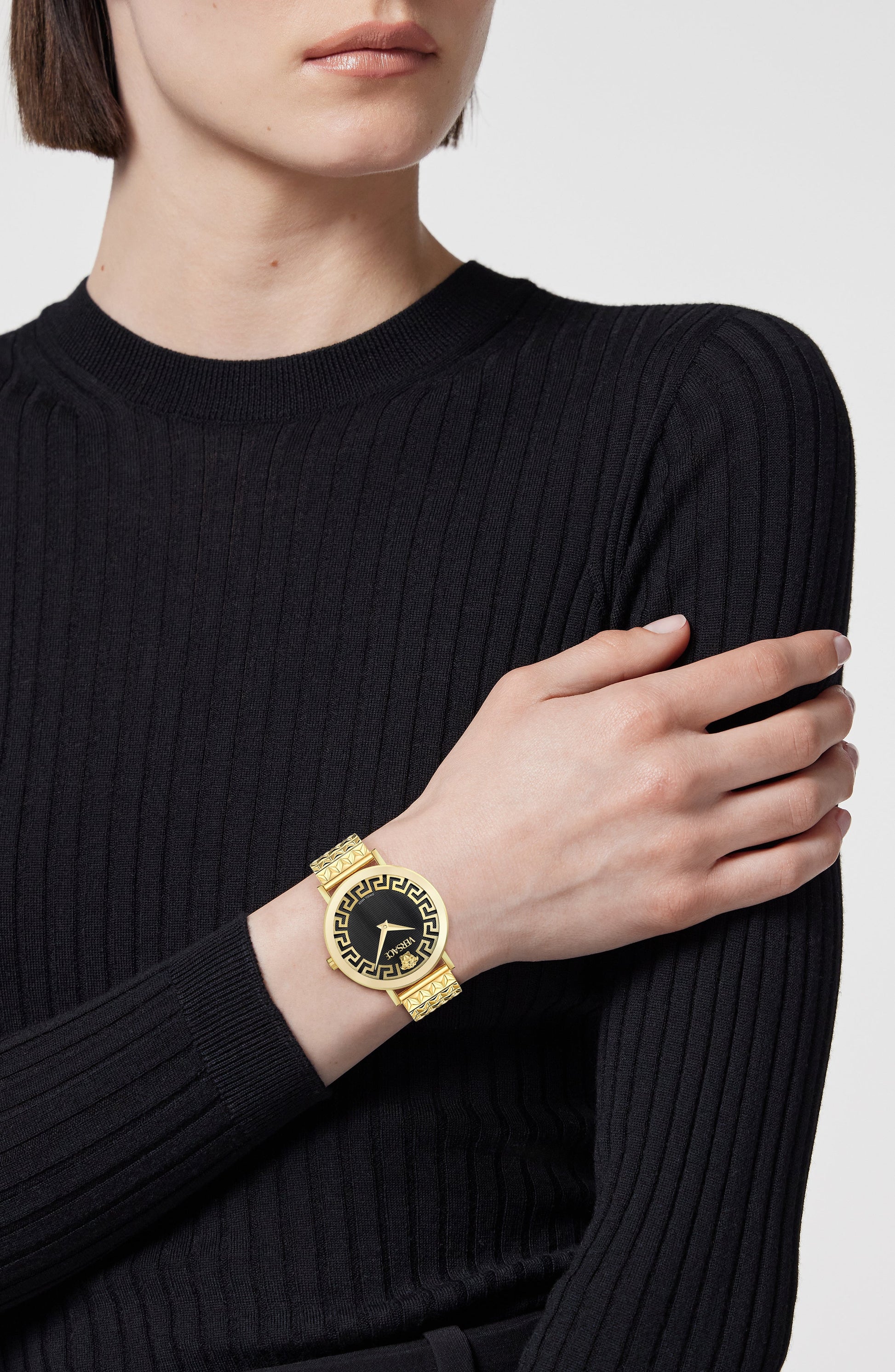 35MM IP Yellow Gold Case Black Guilloché Dial Gold Bracelet