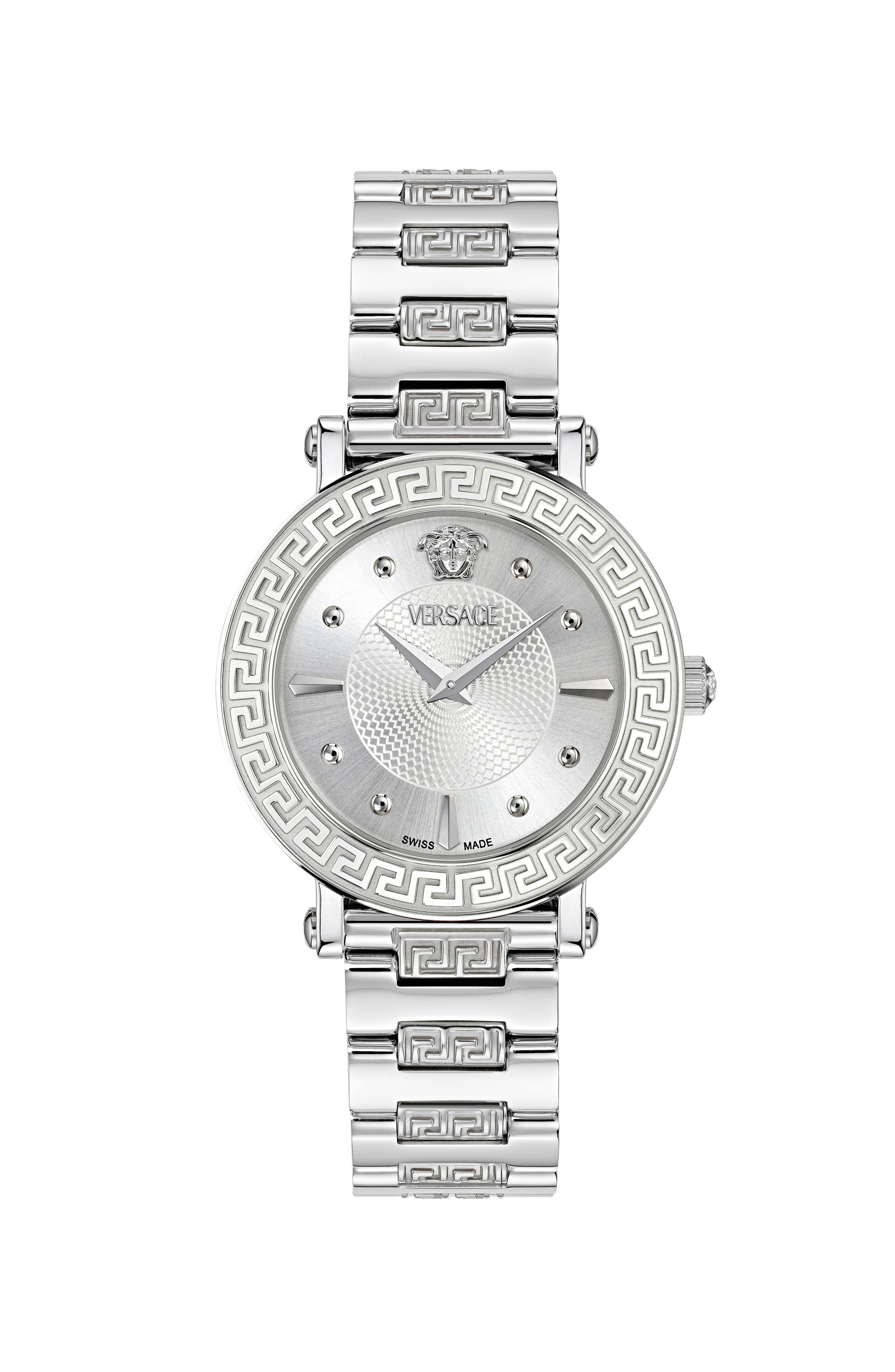 35MM Stainless Steel Case Silver Guilloché Dial Silver Bracelet