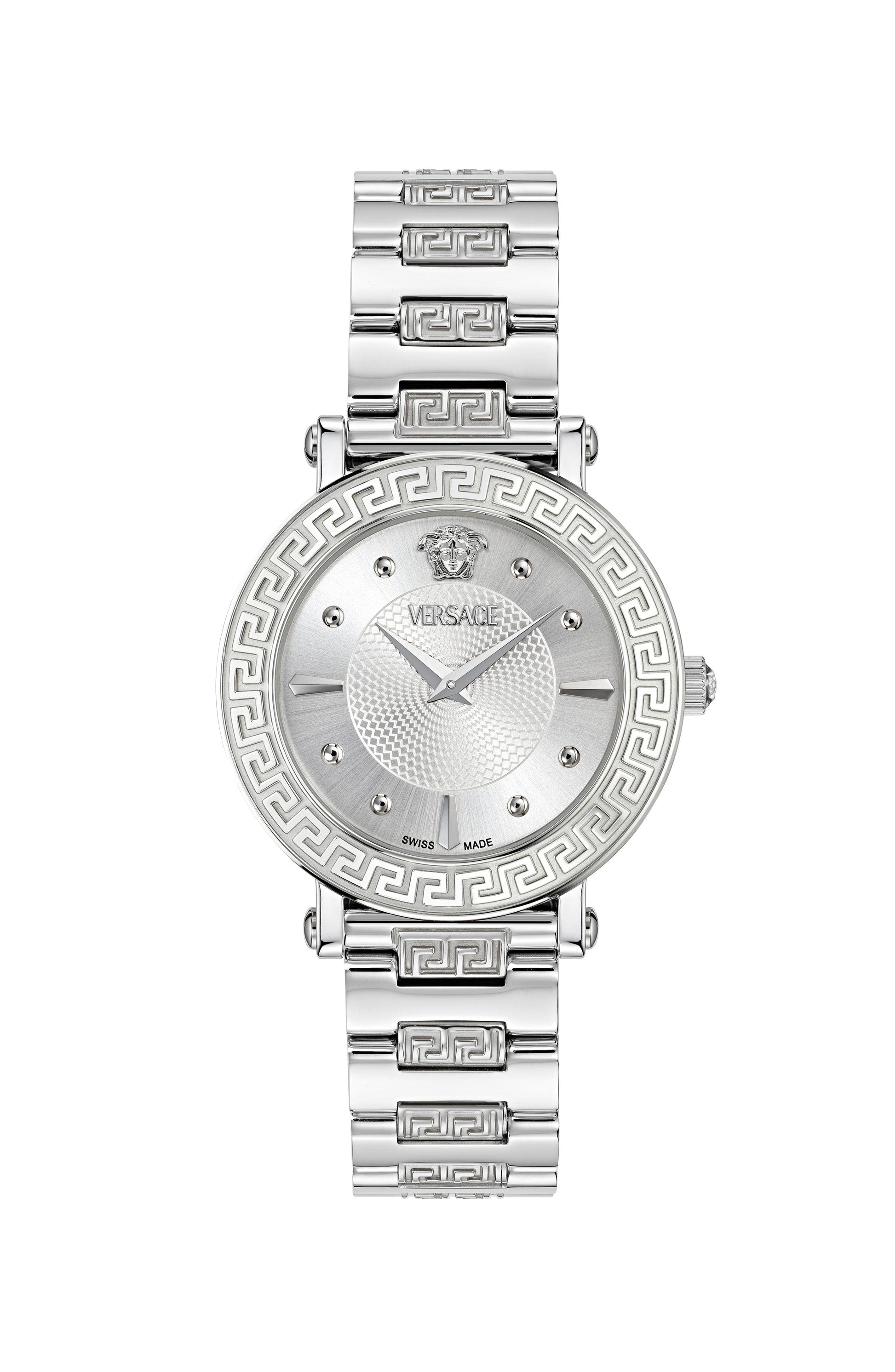 35MM Stainless Steel Case Silver Guilloché Dial Silver Bracelet