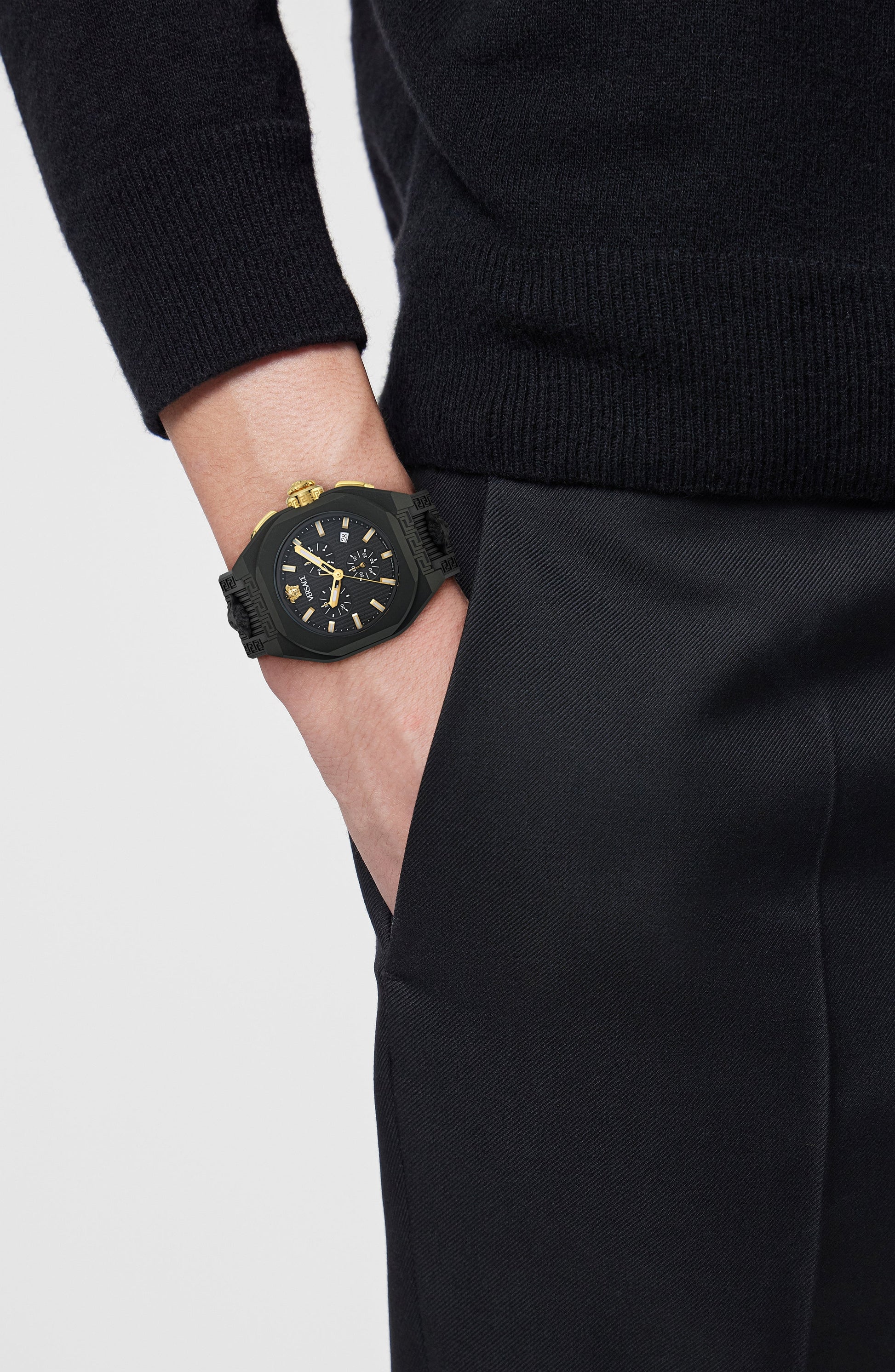 44MM Black Ecoceramic Case Black Guilloché Dial Black Bio TPU Strap